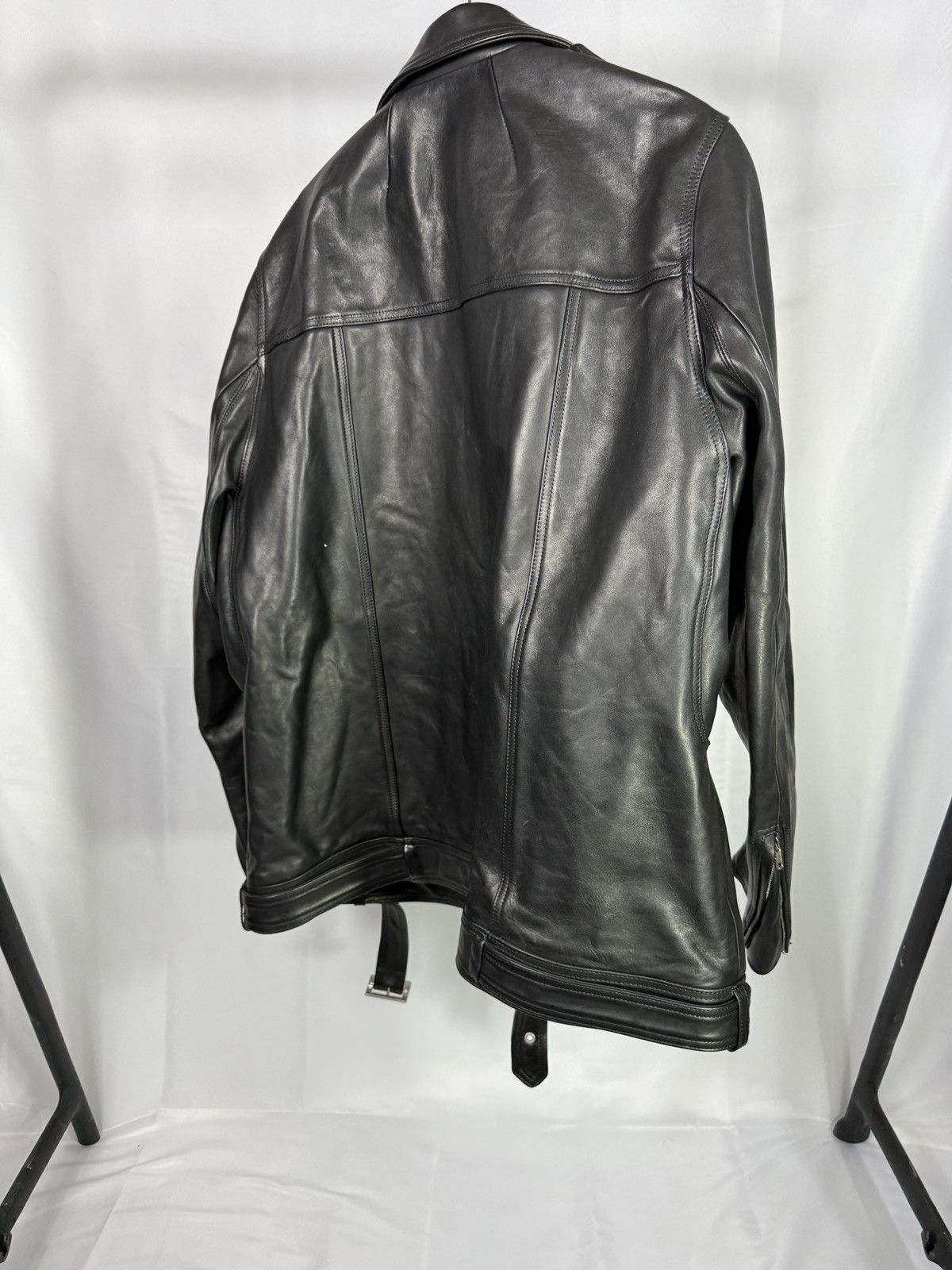 Rick Owens Rick Owens Black Oversized Leather Biker Jacket Size US L / EU 52-54 / 3 - 4 Thumbnail