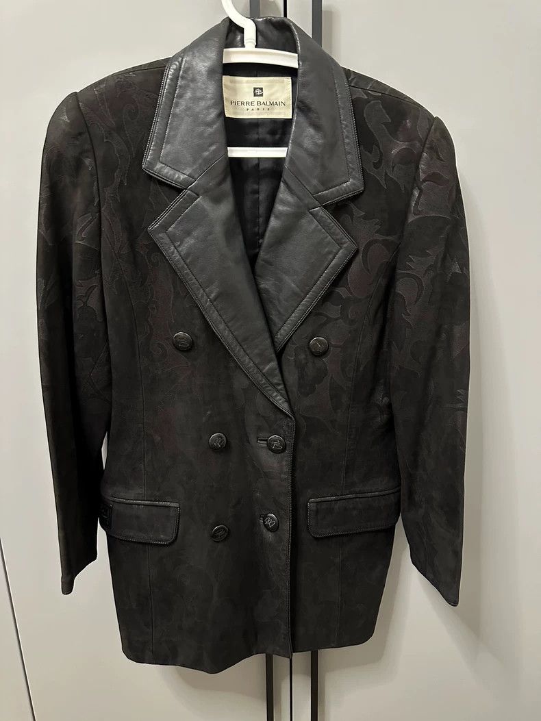 Balmain Rare Print Leather Jacket