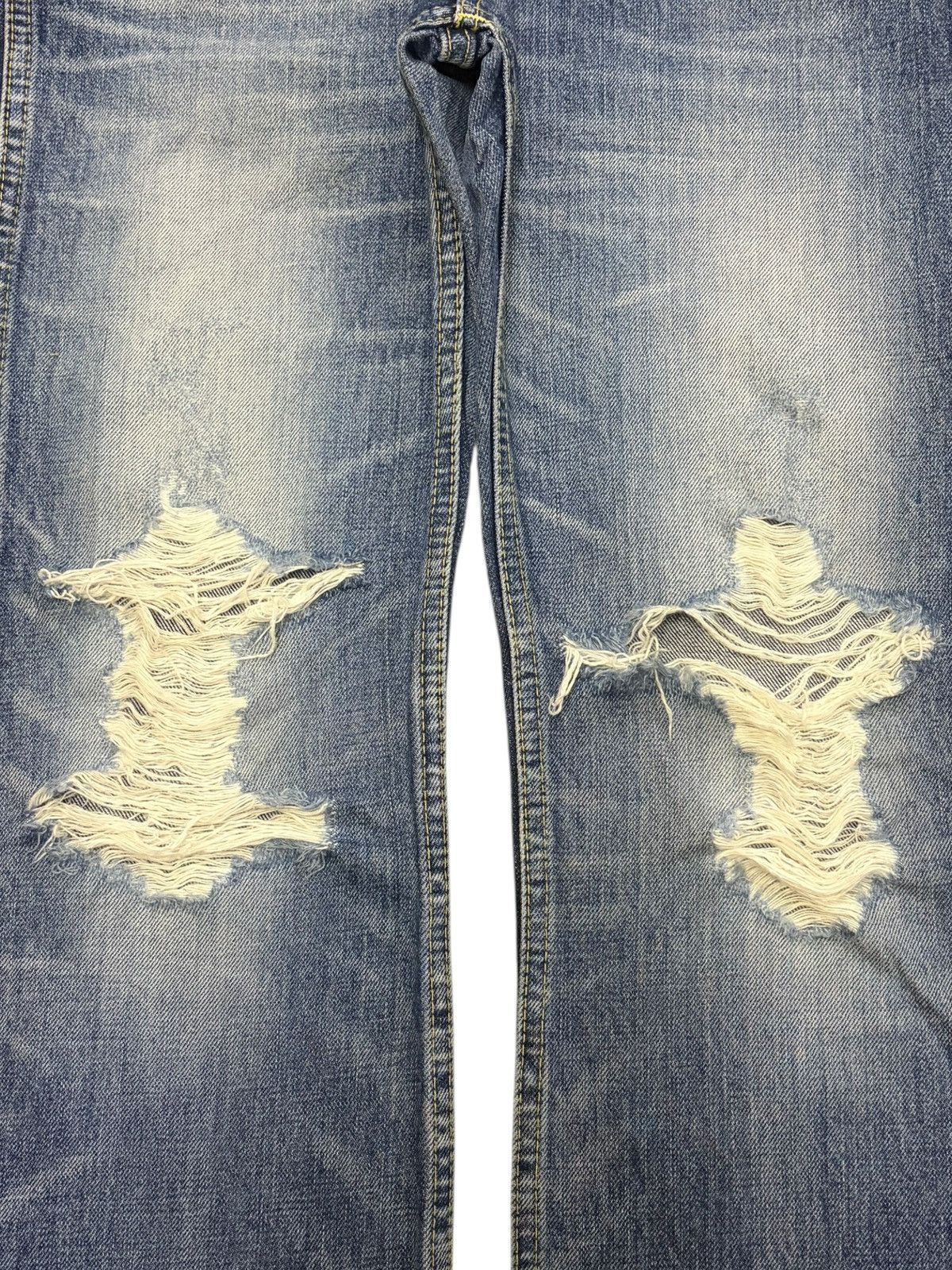 Edwin Vintage Japanese Rna Buckle Back Distressed Jeans Size 31" - 3 Thumbnail