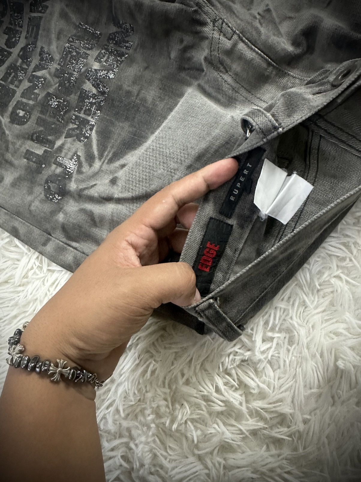 Japanese Brand 💥rare💥edge rupert flare punk distressed denim jeans Size US 31 - 4 Thumbnail