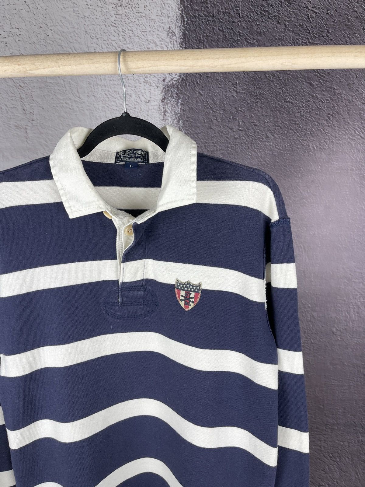 Polo Ralph Lauren Polo Jeans Company Ralph Lauren vintage striped rugby polo Size US L / EU 52-54 / 3 - 7 Thumbnail