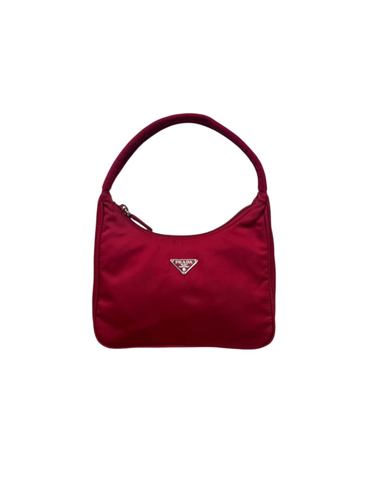 VINTAGE PRADA RED NYLON HOBO BAG