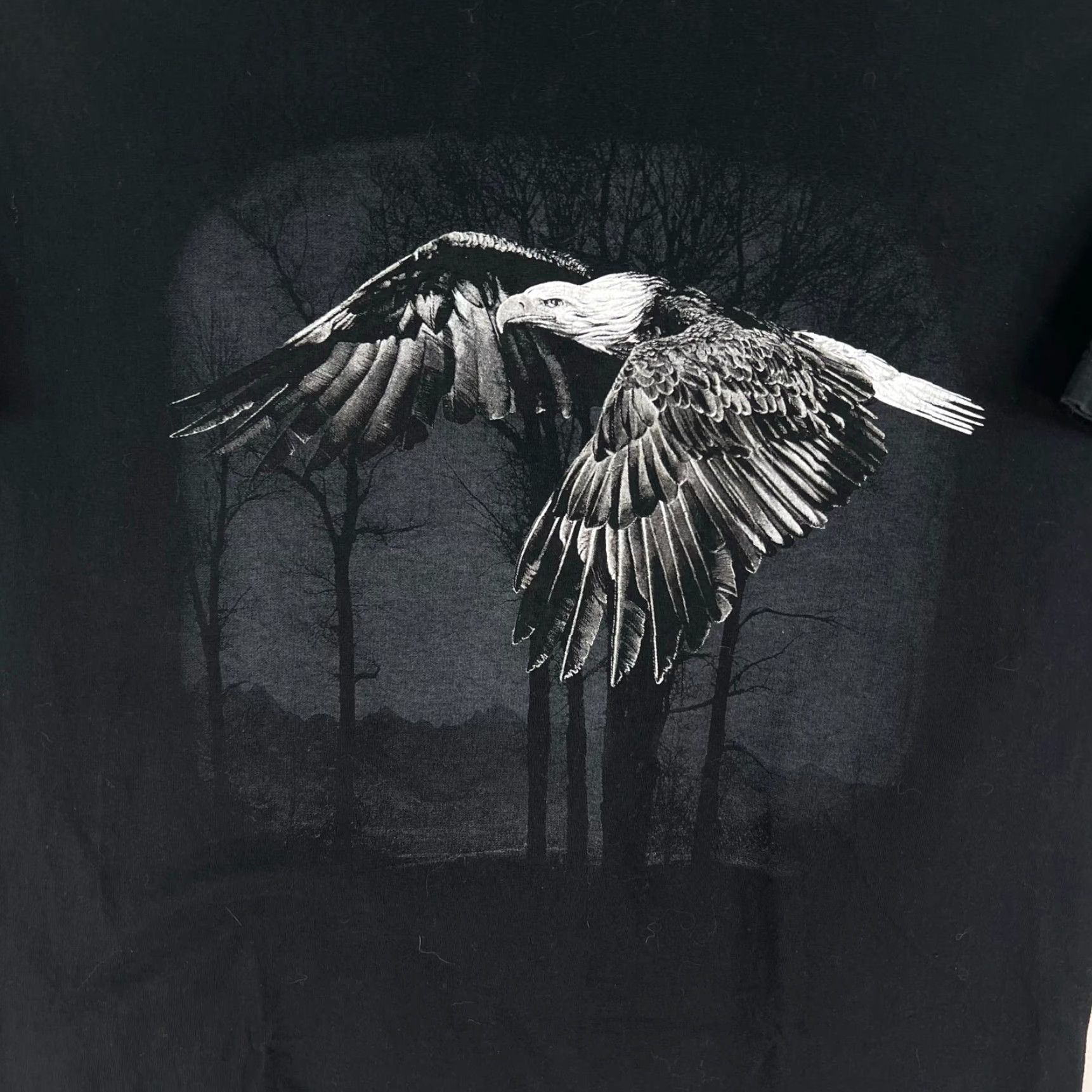 AAA AAA Bald Eagle T-Shirt Adult XL Black Graphic Nature Tee Mens Size US XL / EU 56 / 4 - 2 Thumbnail
