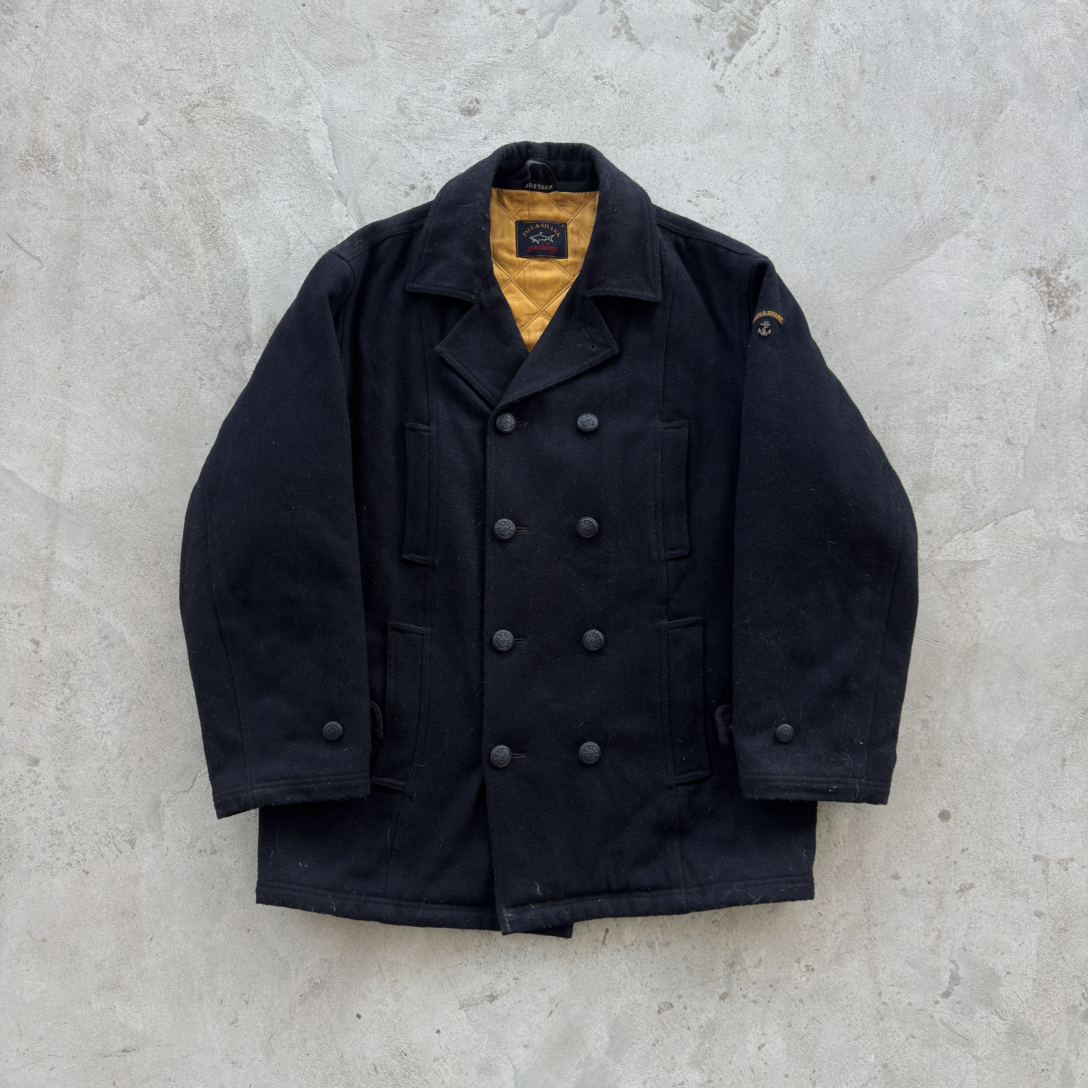 Paul & Shark Paul Shark Yachting Bretagne Wool Pea Coat Jacket Black Size US M / EU 48-50 / 2 - 1 Thumbnail