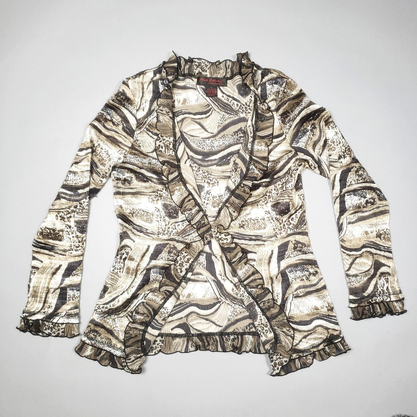 Pleats Please Issey Miyake × Vintage Pleats Collection Sz M Top Blouse Marble Artsy Art Abstract Size M / US 6-8 / IT 42-44 - 1 Thumbnail