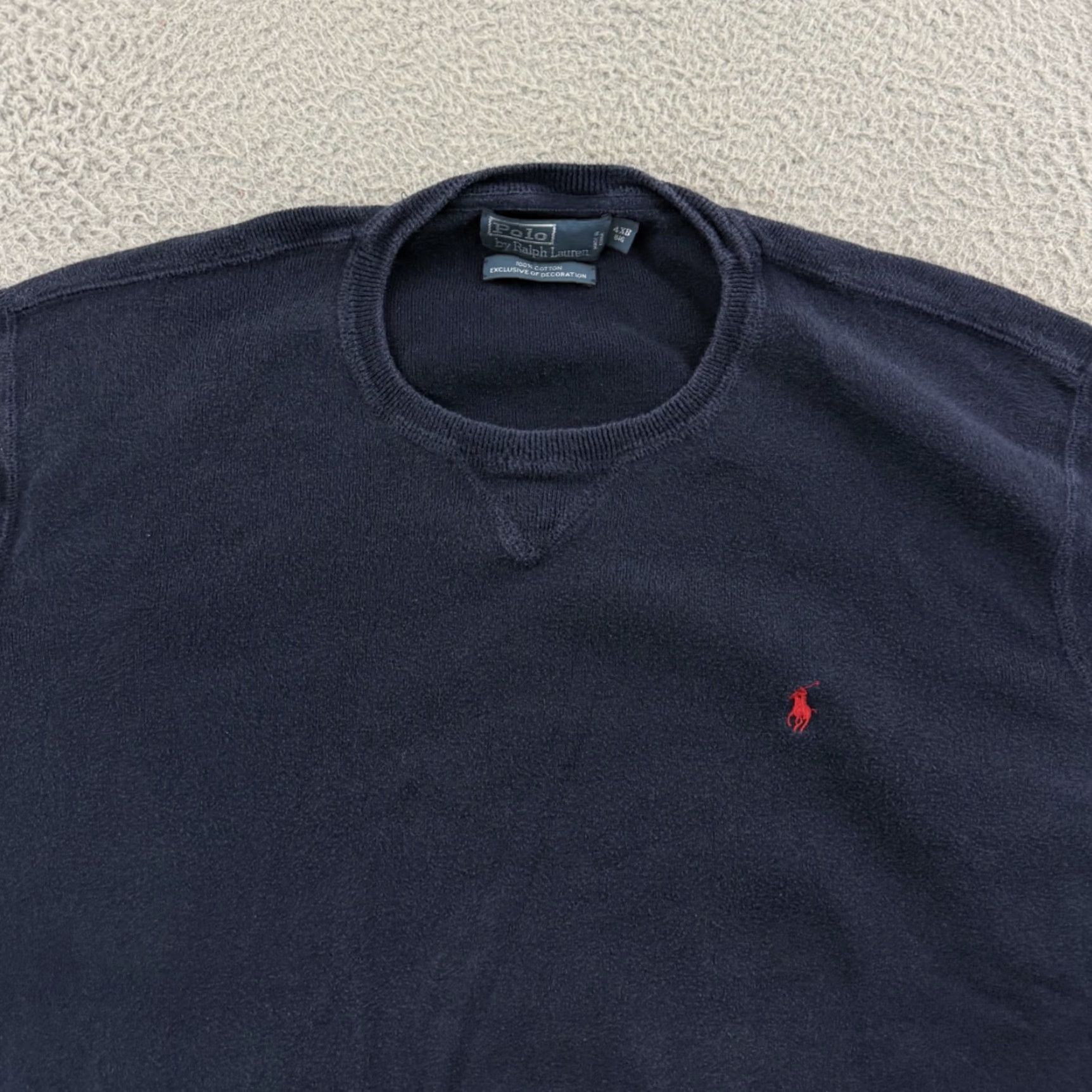Polo Ralph Lauren VINTAGE Polo Ralph Lauren Sweater Mens 4XB Big Blue Crewneck Knit Preppy Outdoor Size US XXL / EU 58 / 5 - 3 Thumbnail