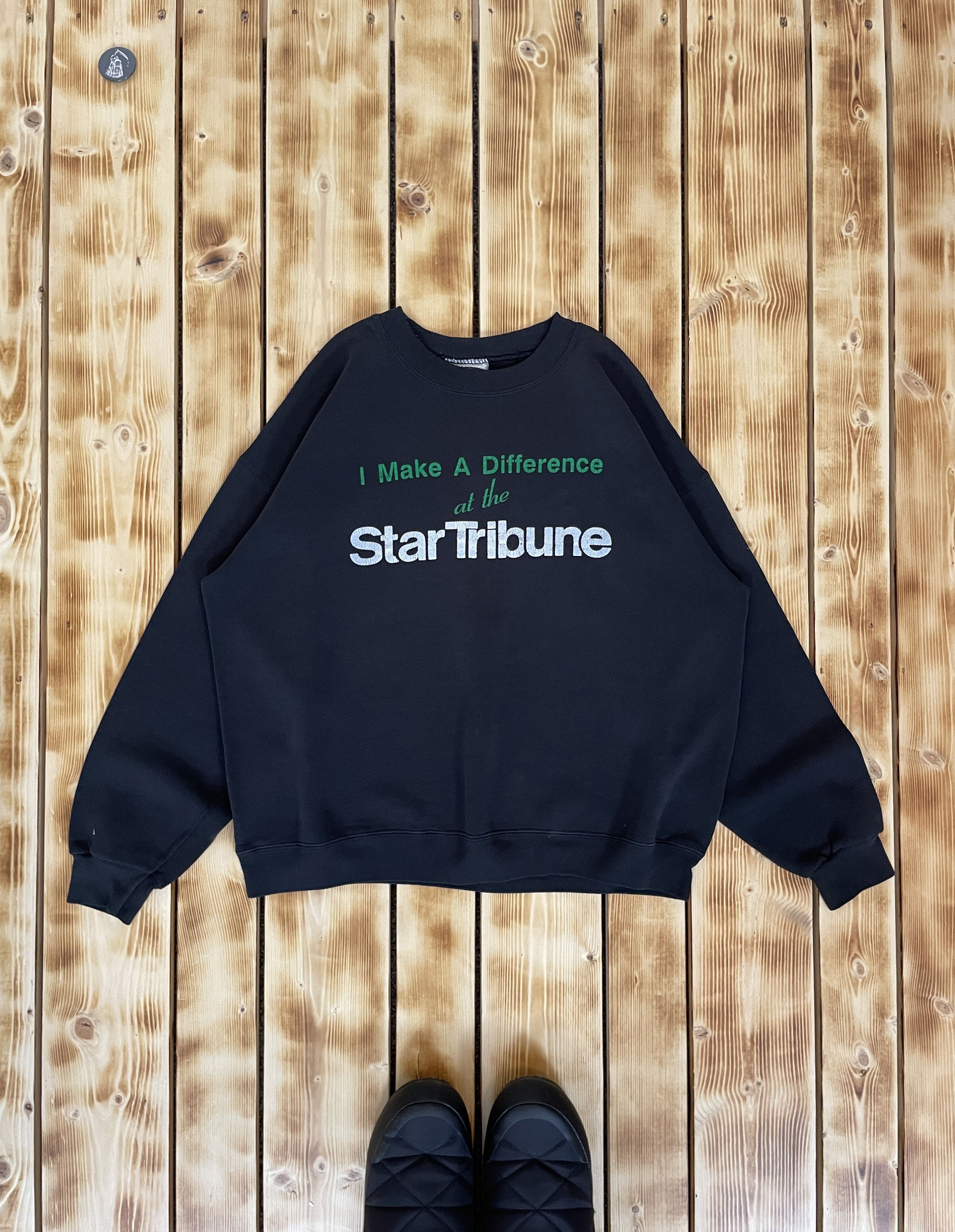 Lee Vintage 90s Distressed Thrashed Lee Sweatshirt Star Tribune Size US XL / EU 56 / 4 - 1 Thumbnail