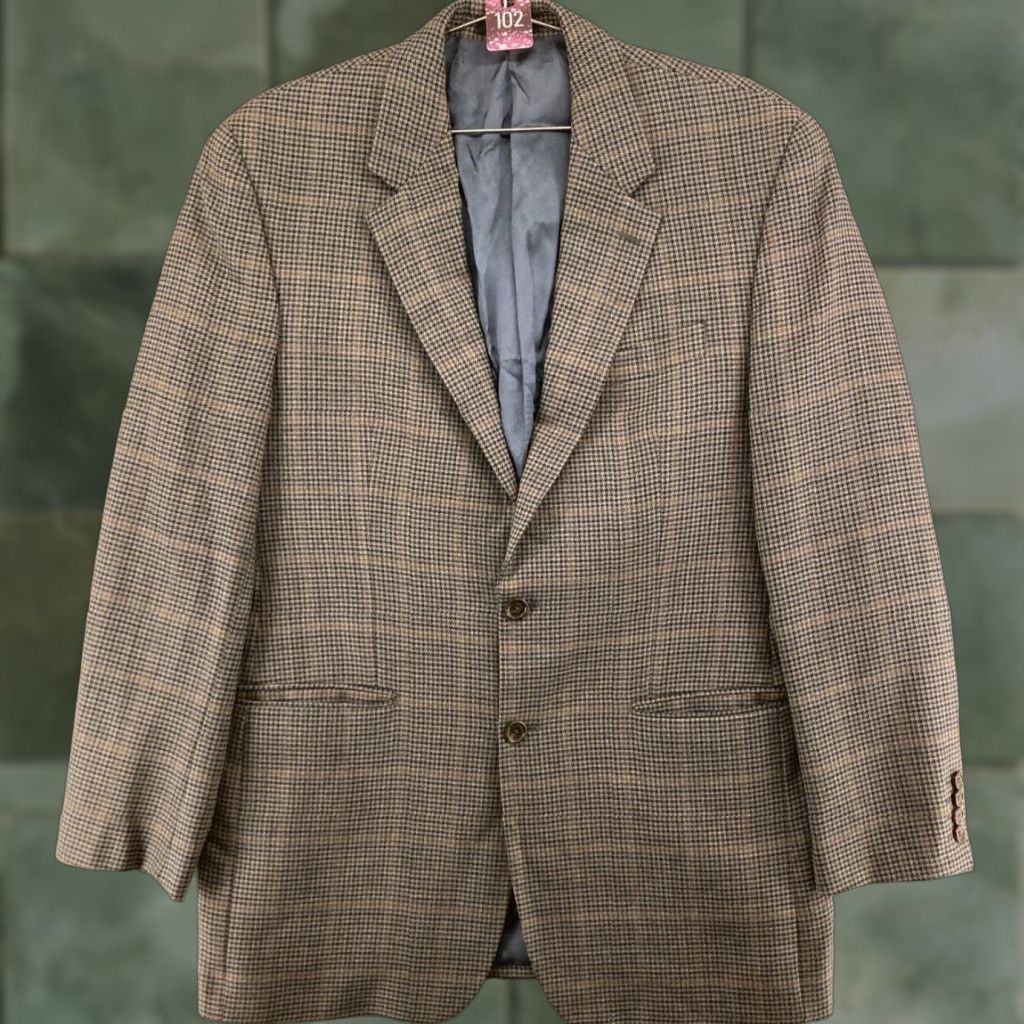 Ralph Lauren LAUREN RALPH LAUREN Mens Blazer 40L Brown Herringbone Wool Classic Fit Two-Button Size 40R - 1 Thumbnail