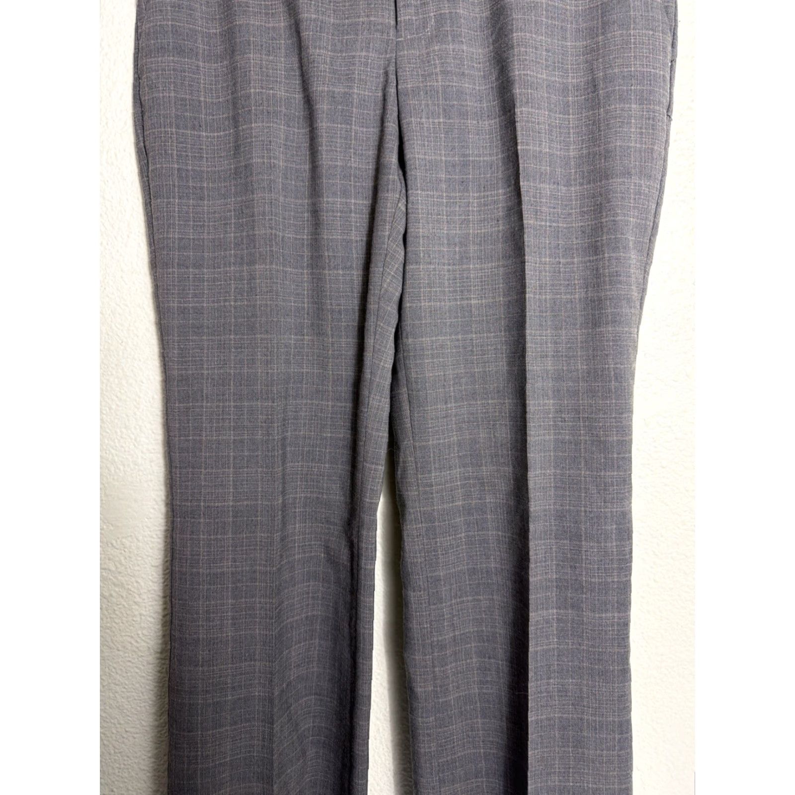 Banana Republic Banana Republic Pants Women 8S Martin-Fit Gray Plaid Cotton Knit Wool Blend Dress Pants Victoria? Size 30" / US 8 / IT 44 - 3 Thumbnail