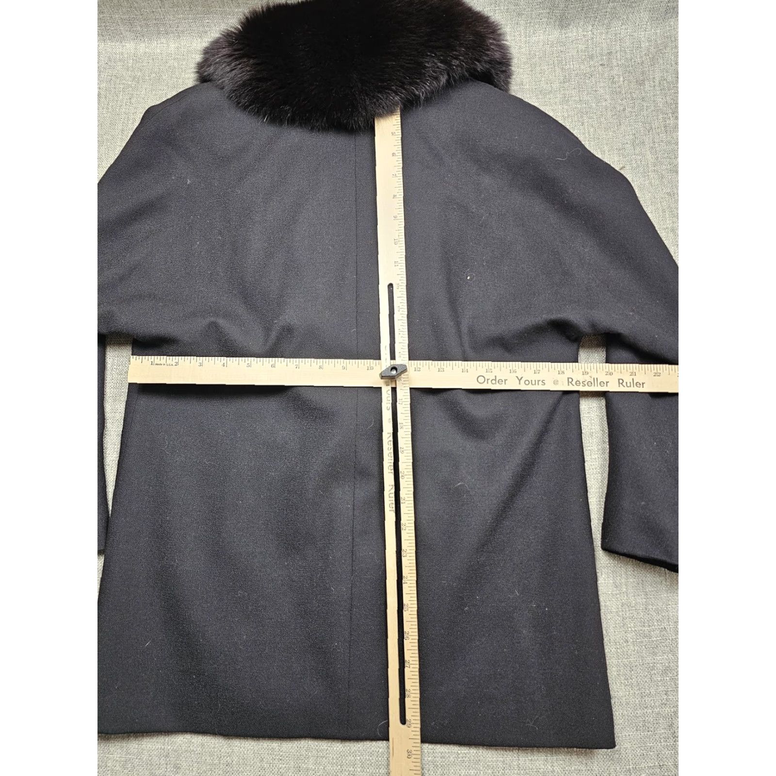 Vintage VINTAGE Lillie Rubin Coat Womens M Black Wool Fur Shawl Collar Overcoat Coat Women Size M / US 6-8 / IT 42-44 - 6 Thumbnail