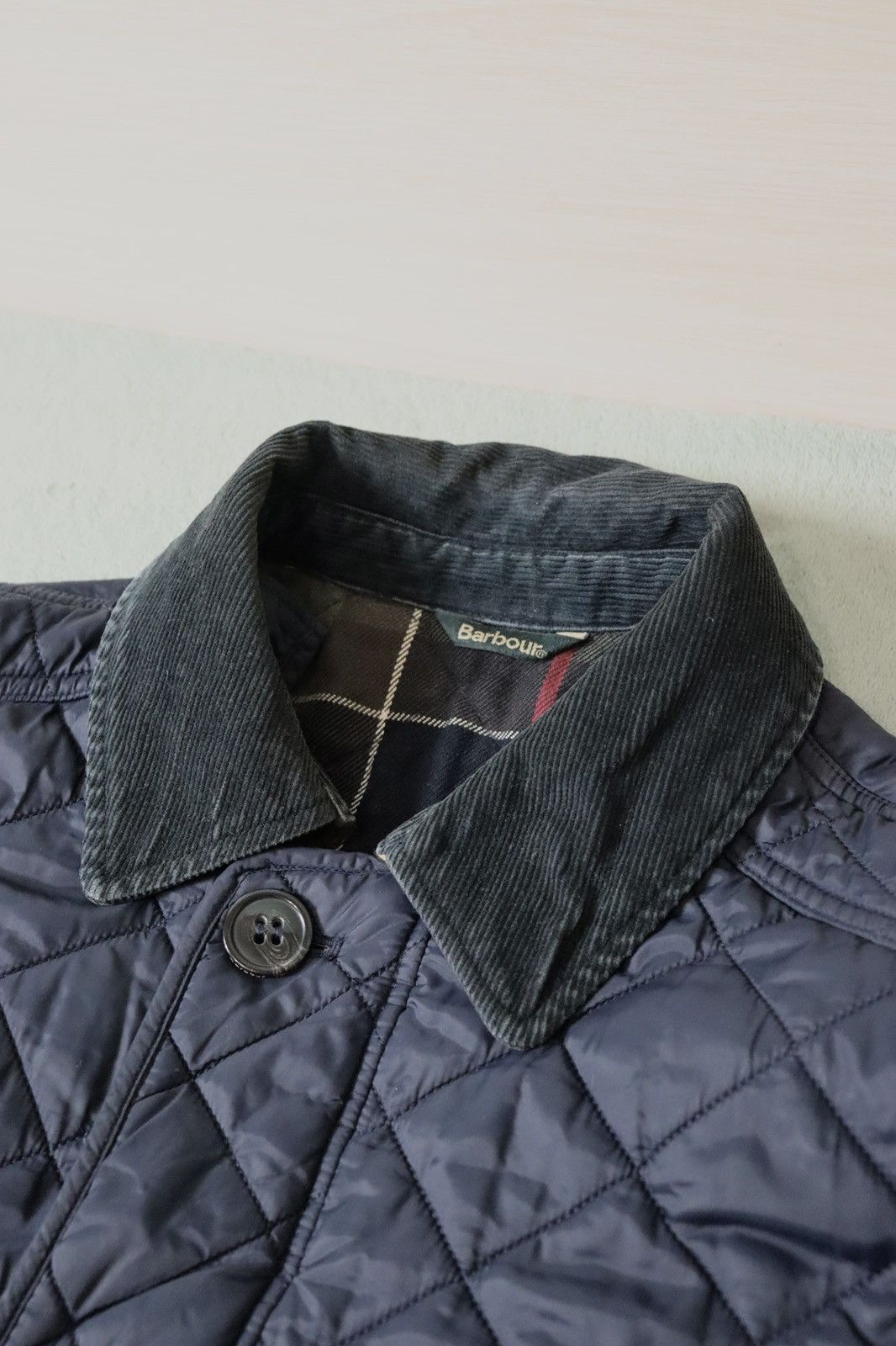Barbour Barbour Classic Tartan Quilted Jacket Men’s M Navy Corduroy Size US M / EU 48-50 / 2 - 4 Thumbnail