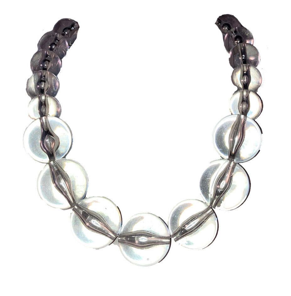 Designer Graduated Clear Lucite Bead Ball Necklace Pools of Light Size ONE SIZE - 1 Thumbnail