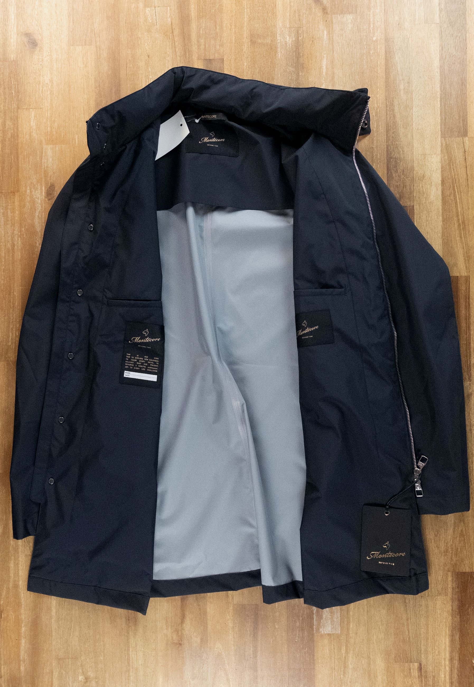 Montecore MONTECORE Italy dark blue hooded nylon coat jacket Large Size US L / EU 52-54 / 3 - 9 Thumbnail