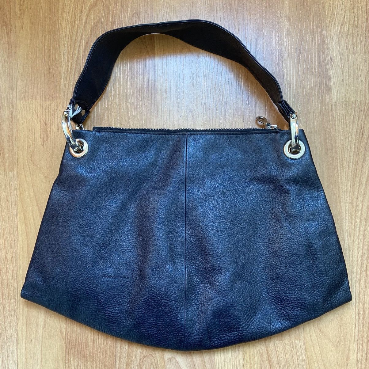 Vintage Vintage Christopher Kon Navy Leather Shoulder Bag Size ONE SIZE - 2 Thumbnail