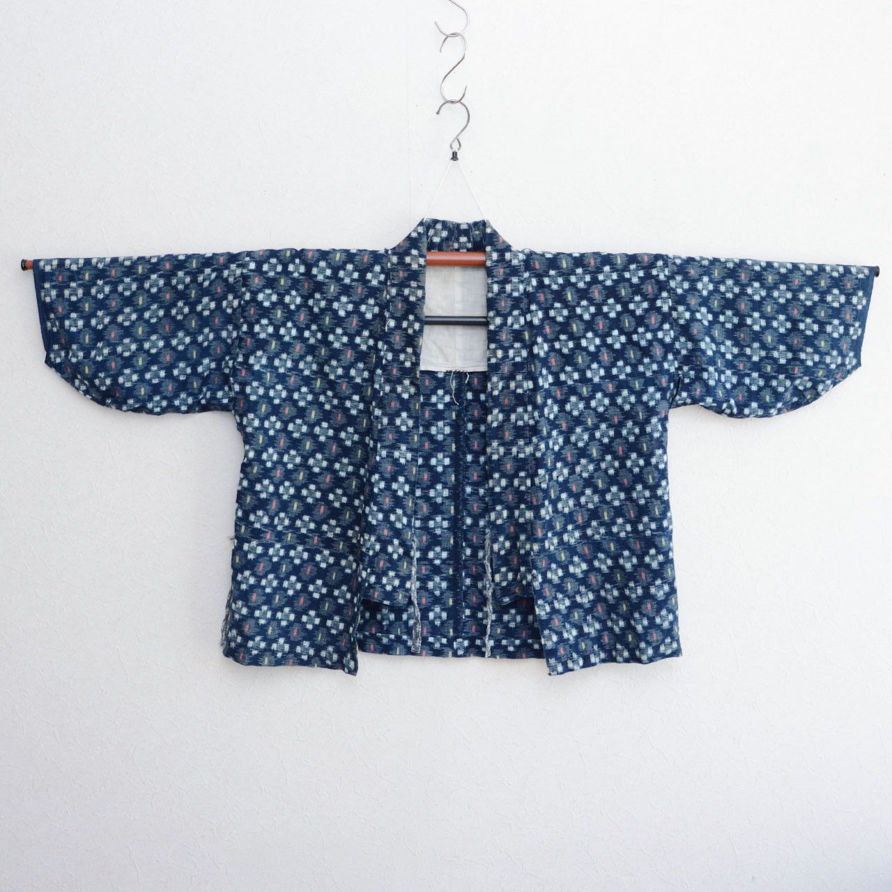Other Vintage Japanese Noragi Jacket Indigo Kasuri Cotton Tenugui Size M / US 6-8 / IT 42-44 - 2 Thumbnail