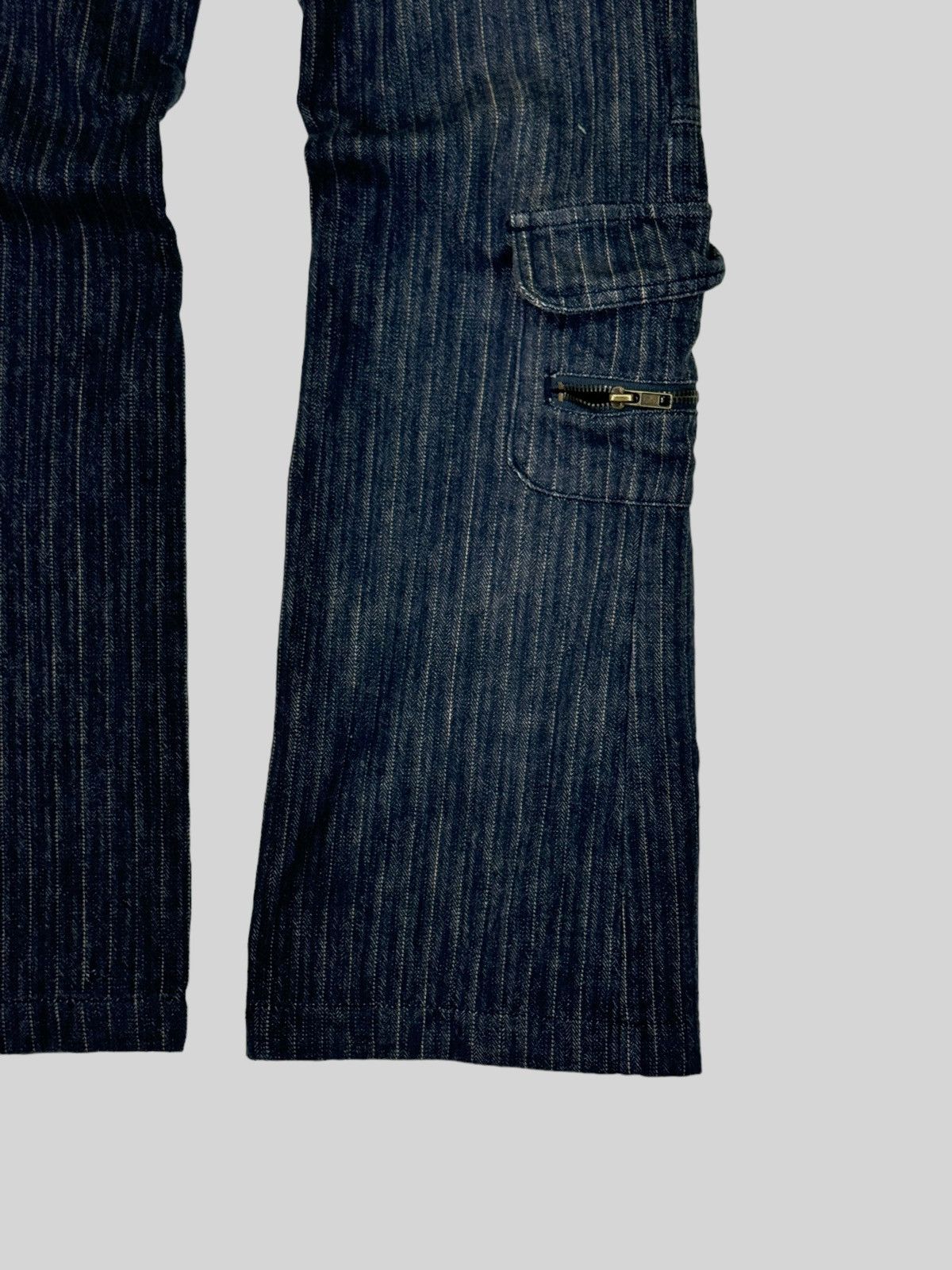 If Six Was Nine × Japanese Brand × Le Grande Bleu (L.G.B.) FLARE RU JEANS COLOR STRIPED MULTIPLE POCKET CARGO Size US 27 - 7 Thumbnail