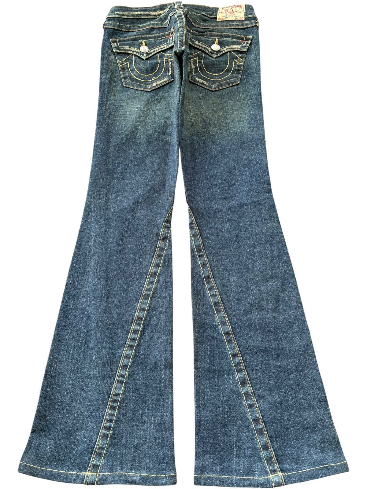 True Religion Vintage True Religion Joey Mud Wash Distress Flare Jeans Size 29" - 2 Thumbnail