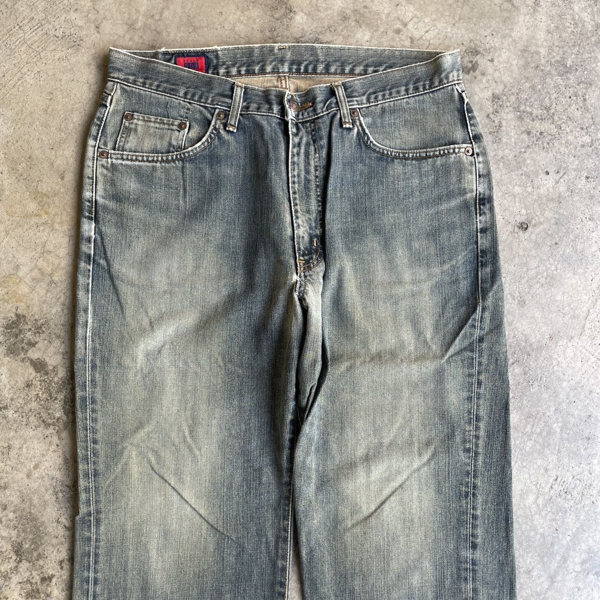 Edwin 🔥Vintage Edwin 503Z Stoned Washed Distress Denim Jeans Size US 35 - 2 Thumbnail