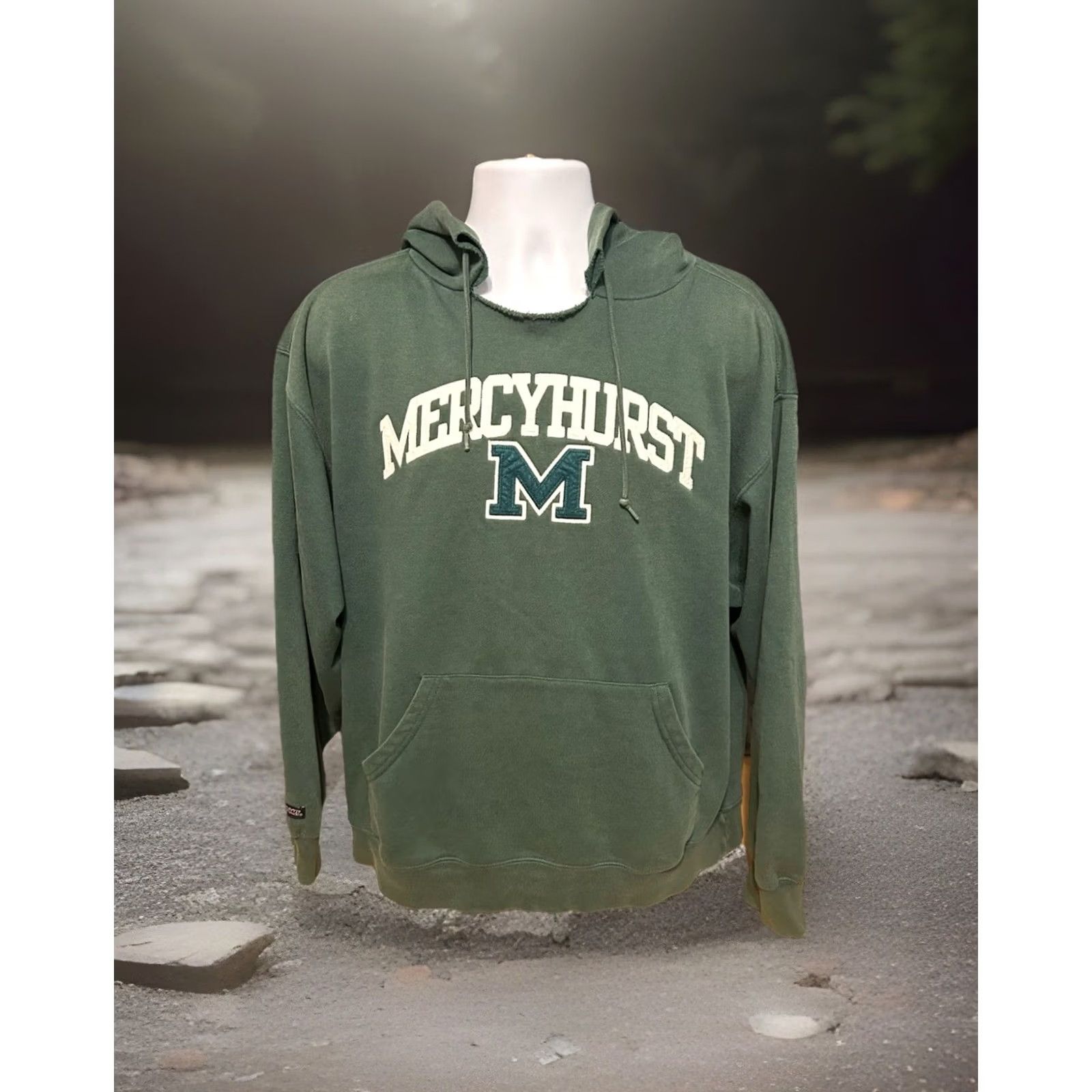 Jansport Vintage Mercyhurst Hoodie Adult Large Green Drawstring Jansport Stitched Pullover Size US L / EU 52-54 / 3 - 5 Thumbnail