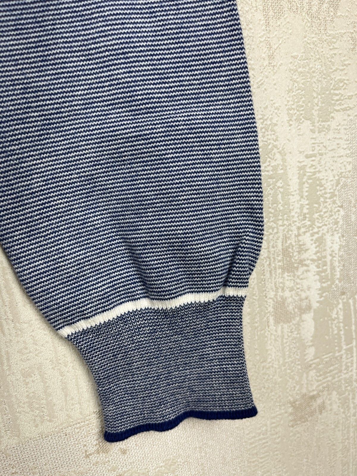 Hackett Hackett London V-neck Striped All Cotton Sweater Size US L / EU 52-54 / 3 - 6 Thumbnail