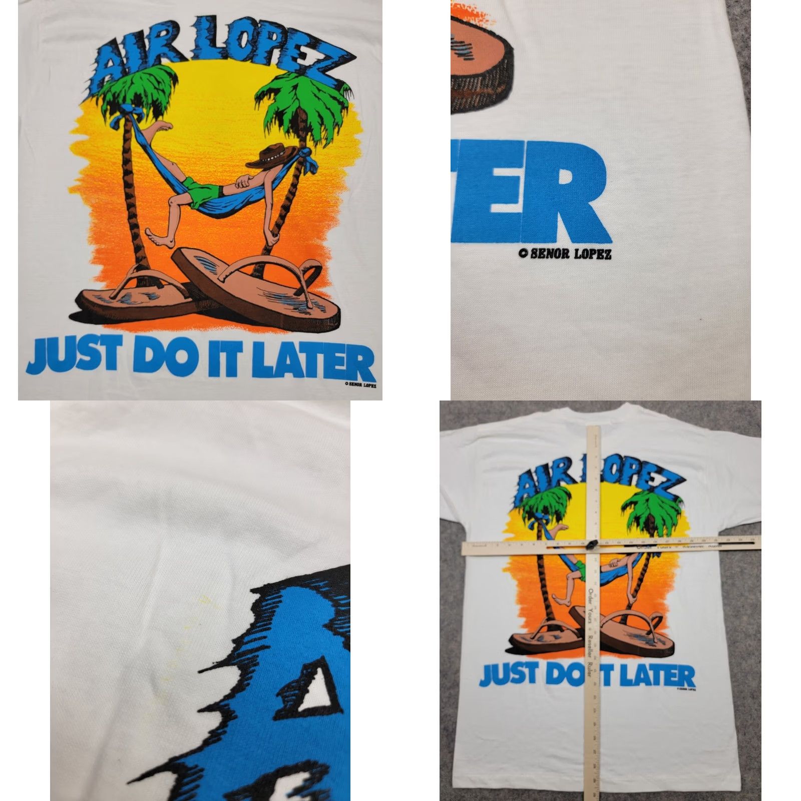 Vintage Senor Lopez Shirt Adult Large White Graphic Air Lopez Just Do It Later Beach 90s Vintage Mens Shirt Size US L / EU 52-54 / 3 - 8 Thumbnail