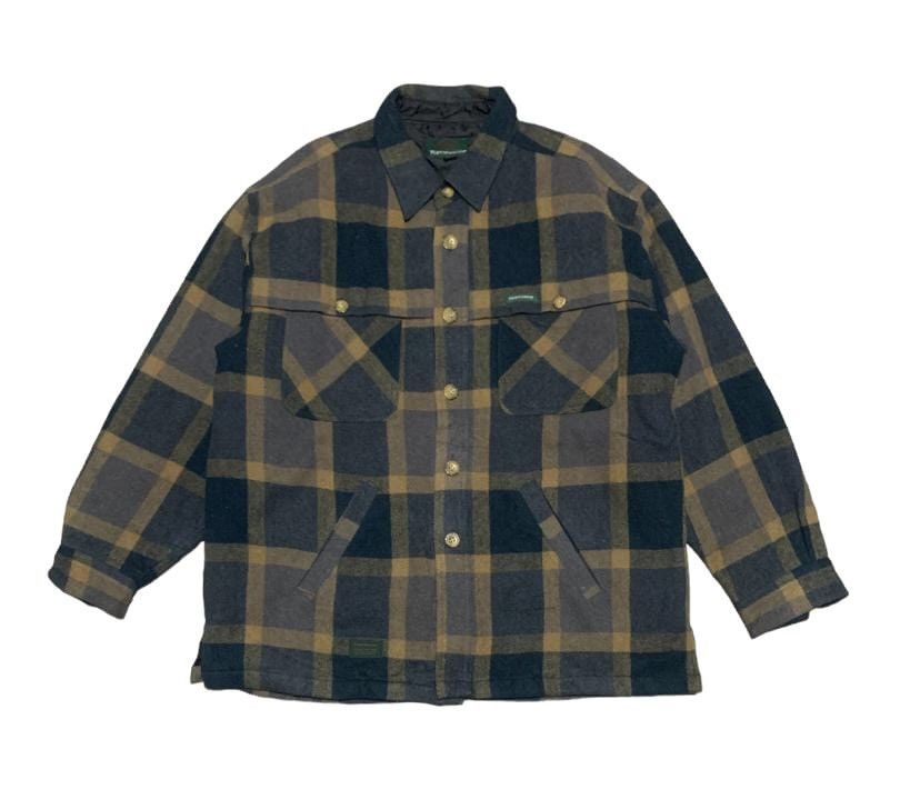 Japanese Brand Vintage 90s Plaid Wool Flannel Shirt Jacket By Forestmesse Size US XL / EU 56 / 4 - 1 Thumbnail
