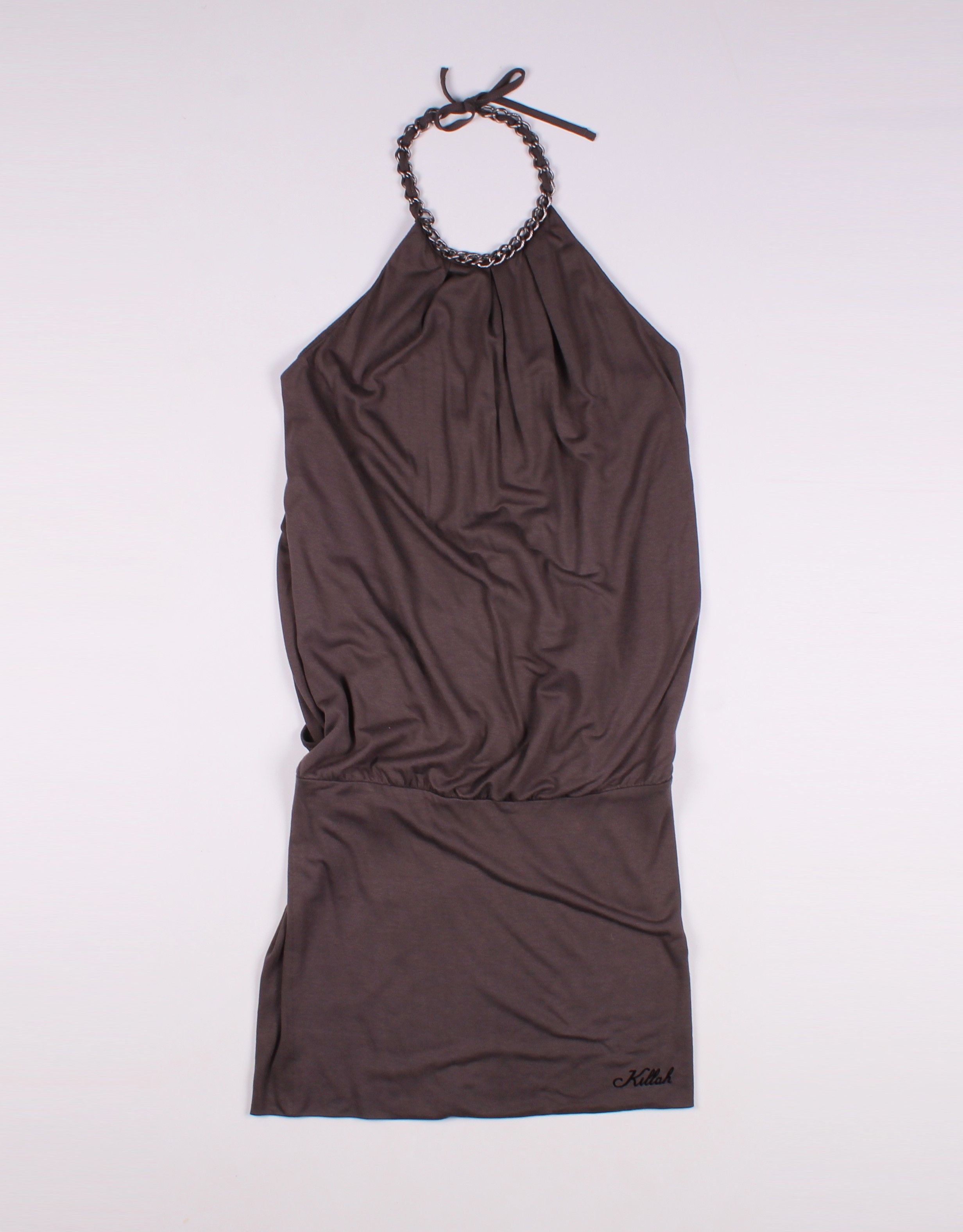 image of Killah By Miss Sixty Vintage Y2K Sexy Open Back Mini Dress in Grey, Women's (Size Medium)