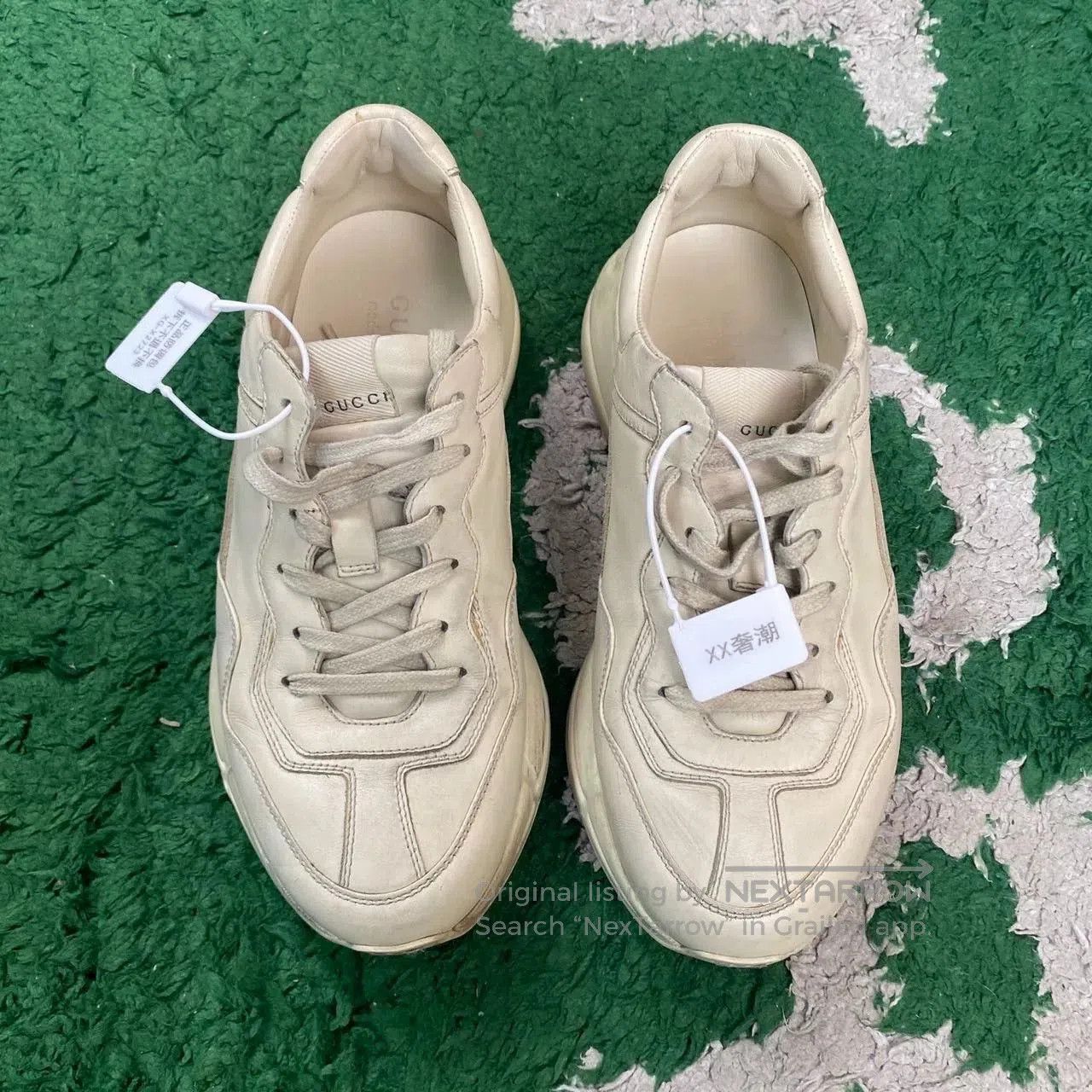 Gucci Gucci Rhyton Men's Distressed Ivory Dad Shoes. Size US 7.5 / EU 40-41 - 2 Thumbnail