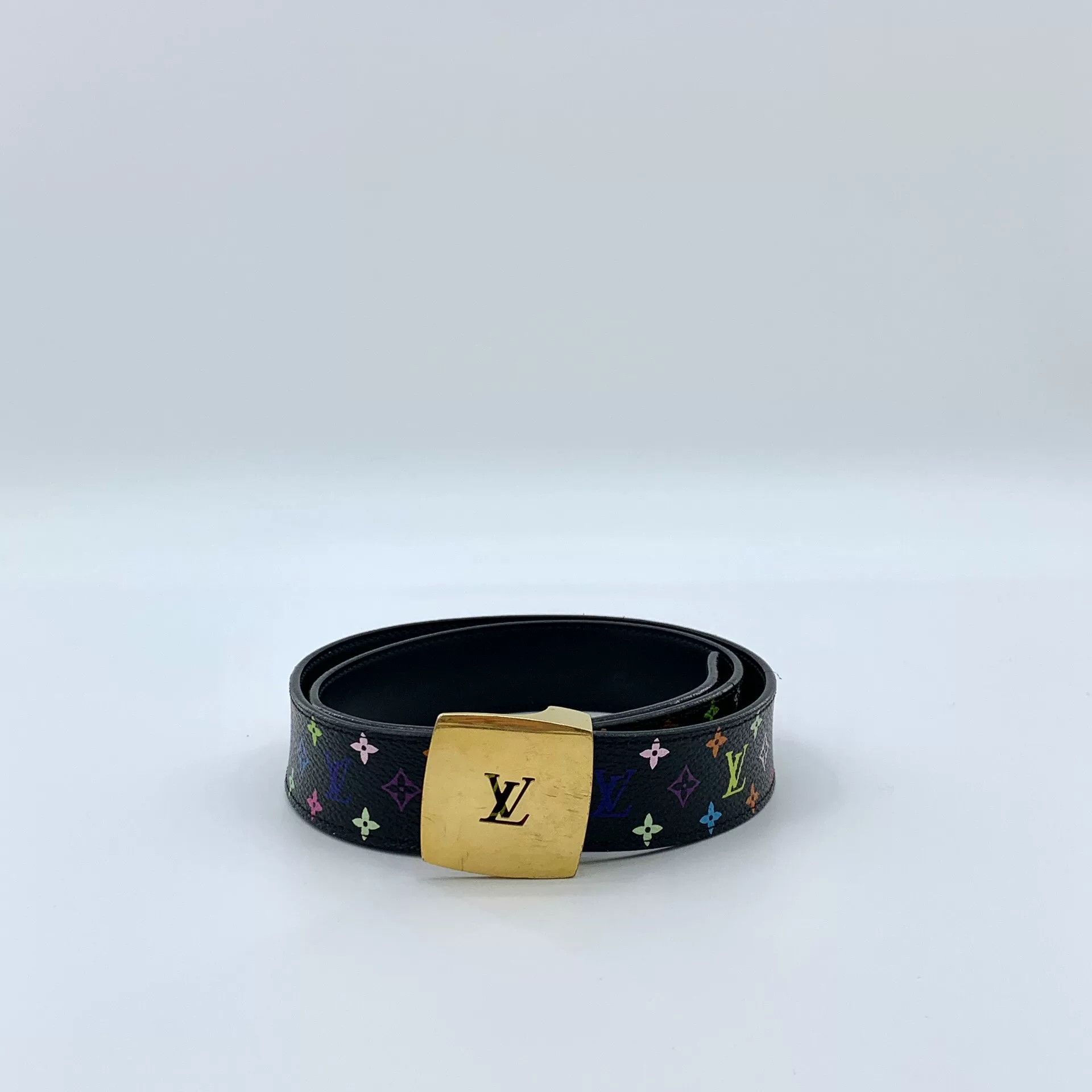 Louis Vuitton Louis Vuitton Black Multicolor Logo Belt Size ONE SIZE - 1 Thumbnail