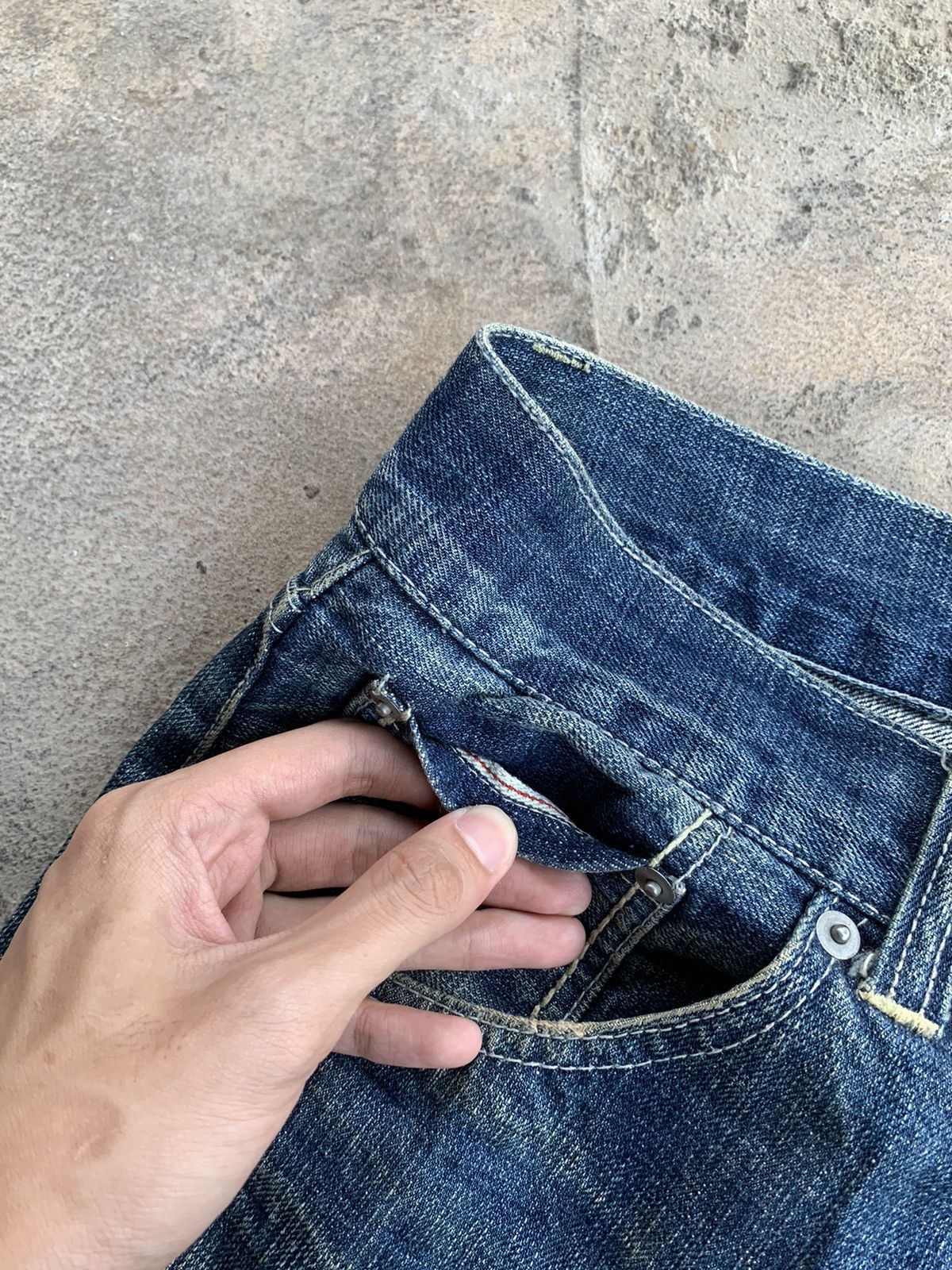 Japanese Brand × RAGEBLUE Rage Blue Redline Selvedge Distressed Denim Size US 36 / EU 52 - 9 Thumbnail