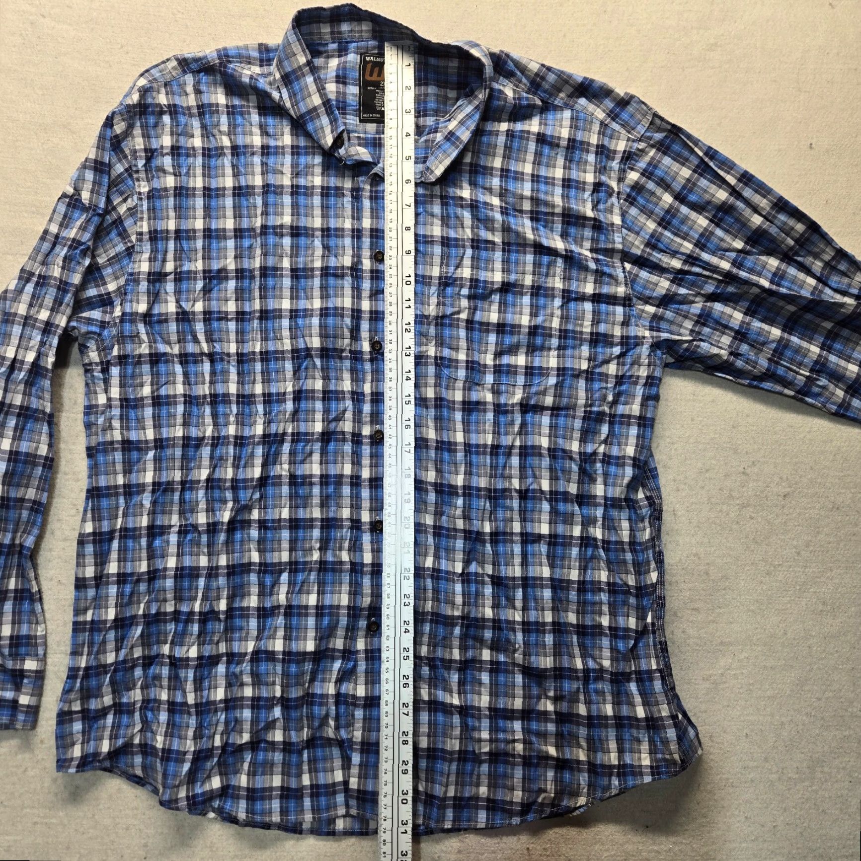 Vintage Walnut Creek Shirt Blue White Plaid Button Collar 2XL Womens Regular Adult Cotton Blend Short Sleeve Button-Up Tee? Size XXL / US 16-18 / IT 52-54 - 6 Thumbnail