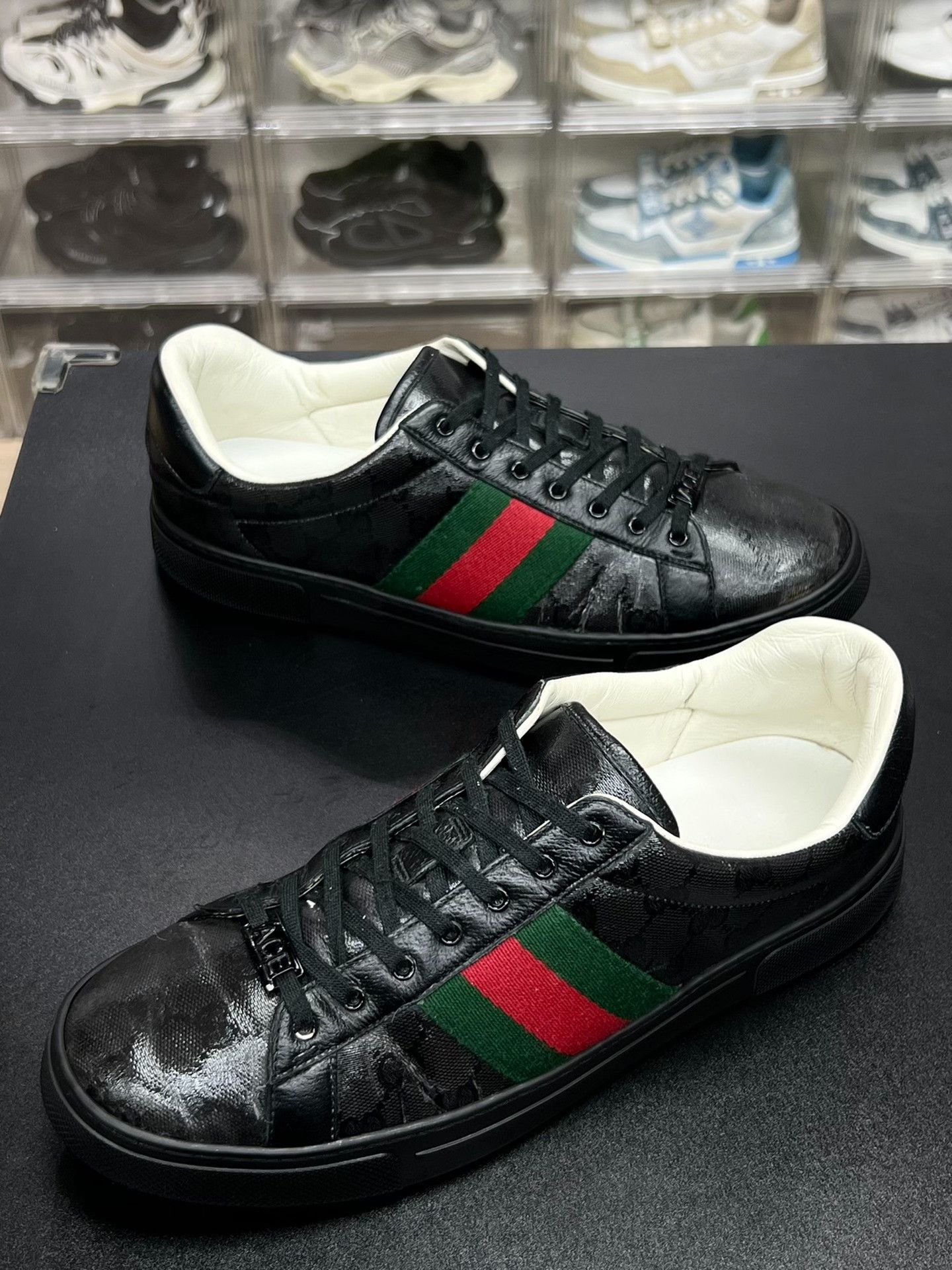 Gucci Gucci Black Lowtop Sneakers 11 Men Size US 11 / EU 44 - 1 Thumbnail
