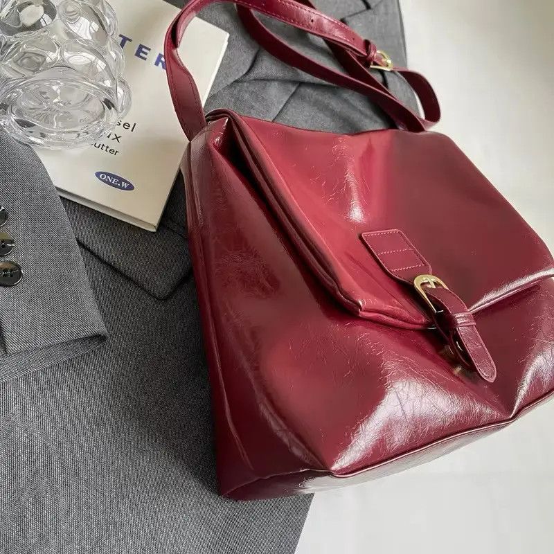 Designer × Japanese Brand Retro Vintage 90’s Trendy Burgundy Shoulder Bag Size ONE SIZE - 8 Thumbnail