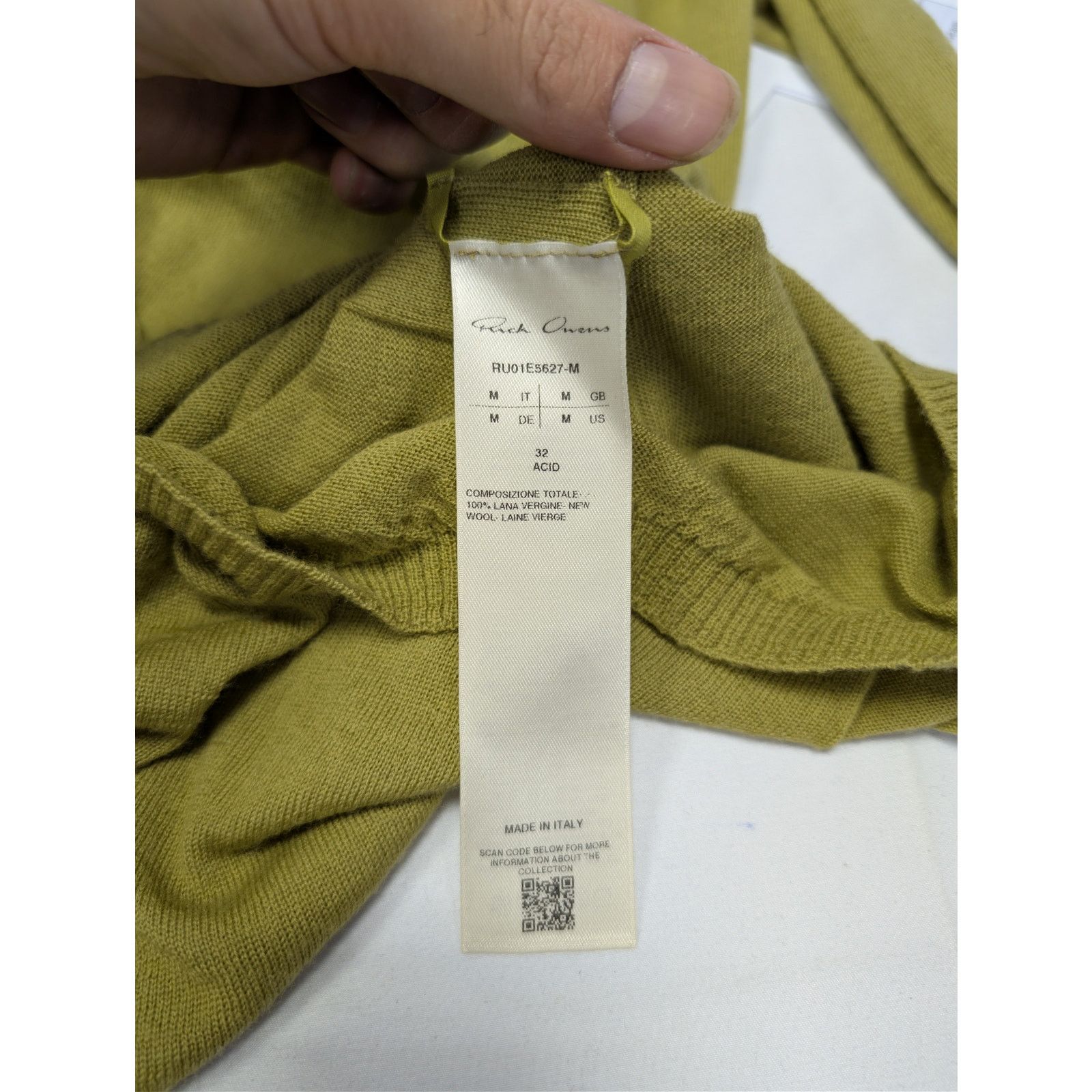 Rick Owens o1rshd1 Oversized Level Sweater in Acid Size US M / EU 48-50 / 2 - 17 Thumbnail