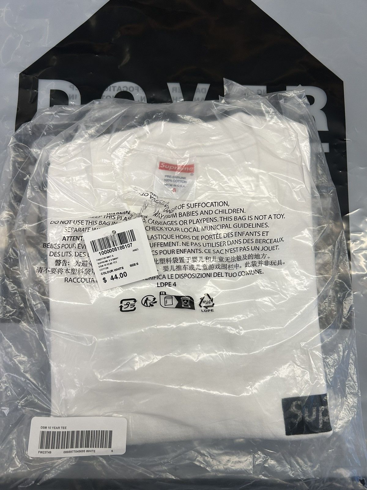 image of Dover Street Market x Supreme Dsmny 10 Year Anniversary Tee in White, Men's (Size Small)