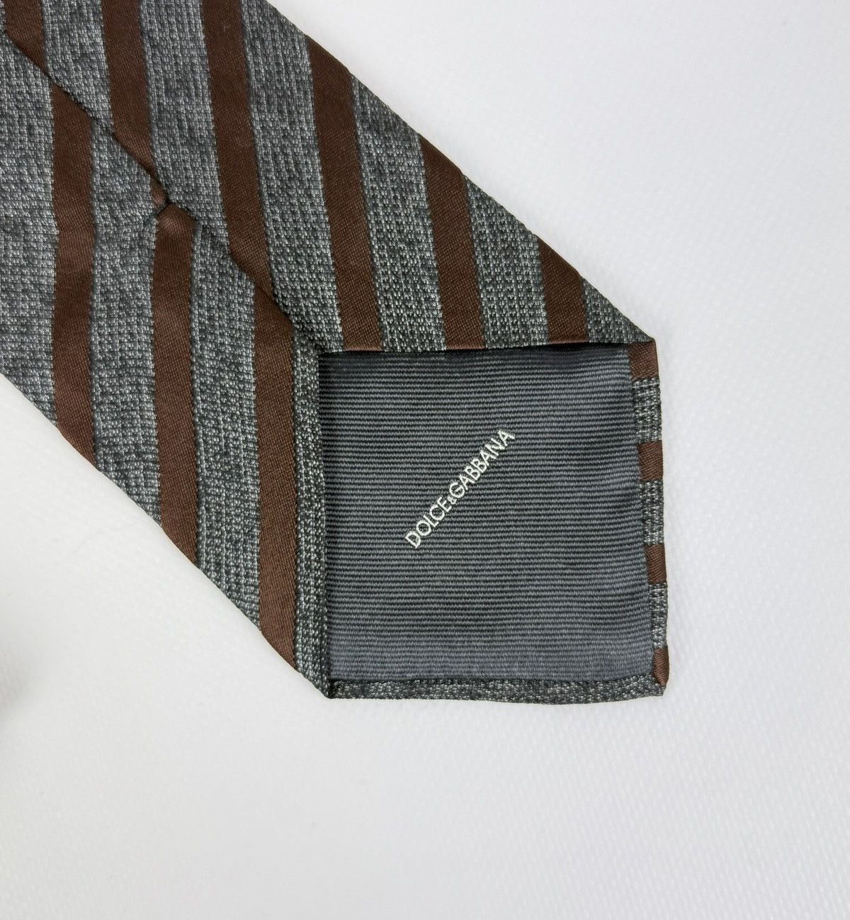 Dolce & Gabbana Dolce & Gabbana 100% silk Tie Gray Brown Necktie for Men Top Size ONE SIZE - 10 Thumbnail