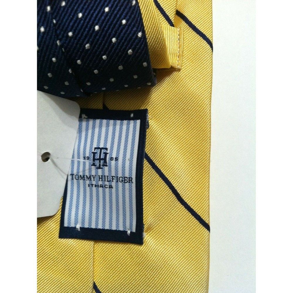 Tommy Hilfiger TOMMY HILFIGER MENS NEW YELLOW 100%SILK TIE WIDTH:3 1/4" Size ONE SIZE - 2 Thumbnail