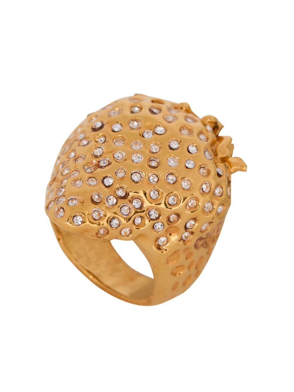 Balmain o1s1wg111225 Size:OS/Strawberry Rhinestone Ring in Golden Size ONE SIZE - 1 Thumbnail