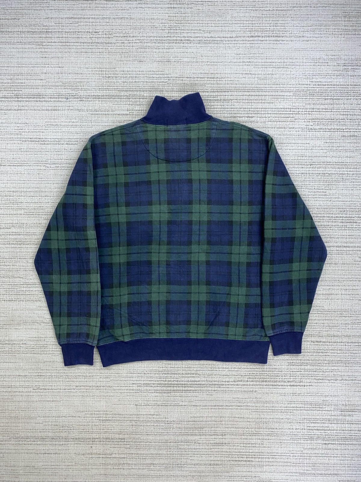 Polo Ralph Lauren Vtg Polo Ralph Lauren Green Plaid Jacquard Halfzipper Jacket Size US L / EU 52-54 / 3 - 2 Thumbnail