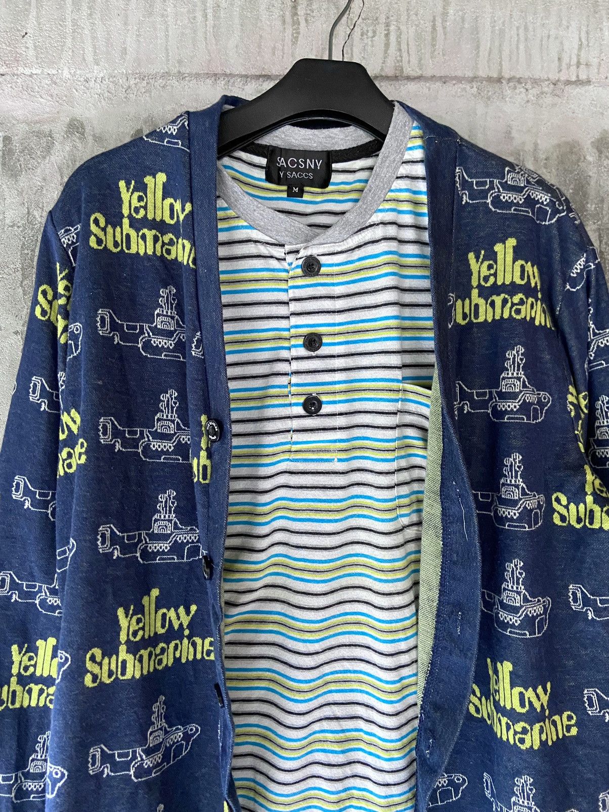 Japanese Brand THE BEATLES KNIT 2 IN 1 SACSNY STRIPED TEE Size US M / EU 48-50 / 2 - 2 Thumbnail