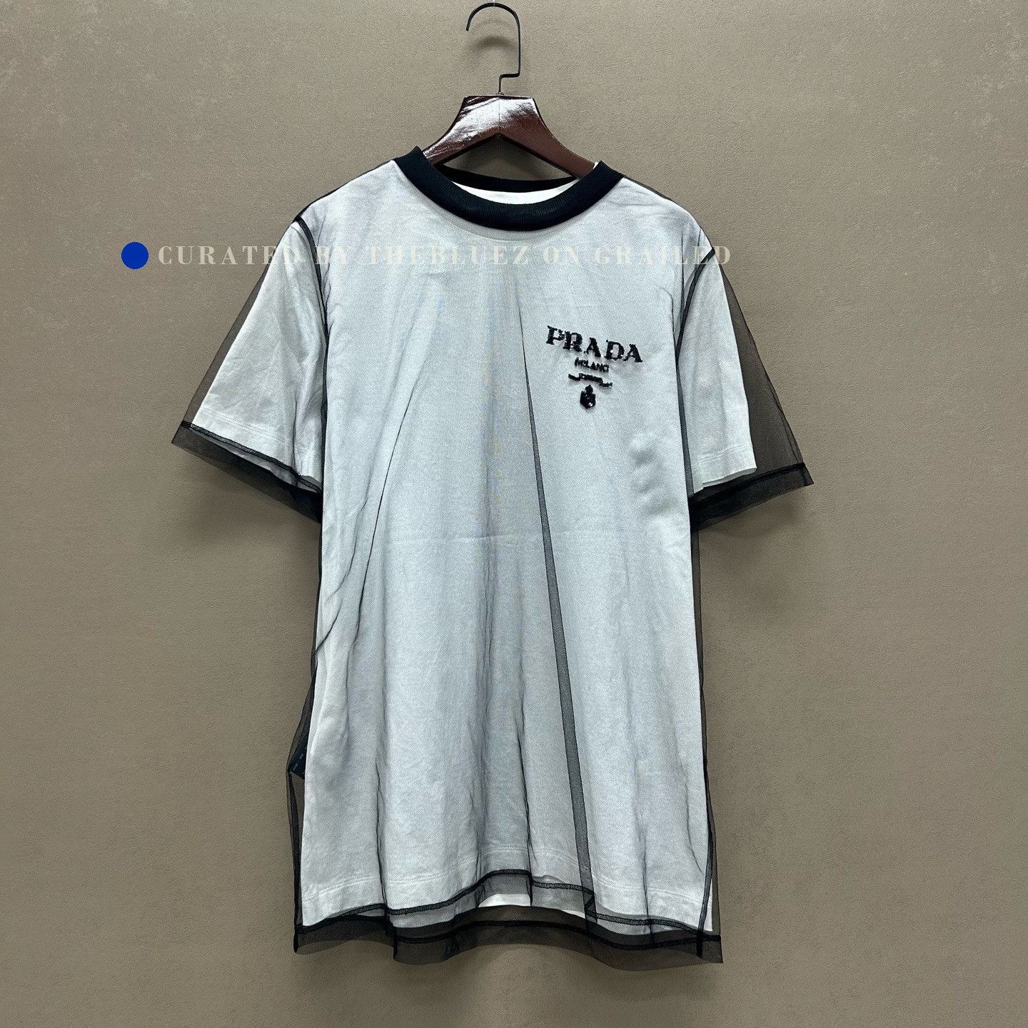 Prada Prada Sequin Logo Tulle Two-Piece Top Size M / US 6-8 / IT 42-44 - 1 Thumbnail