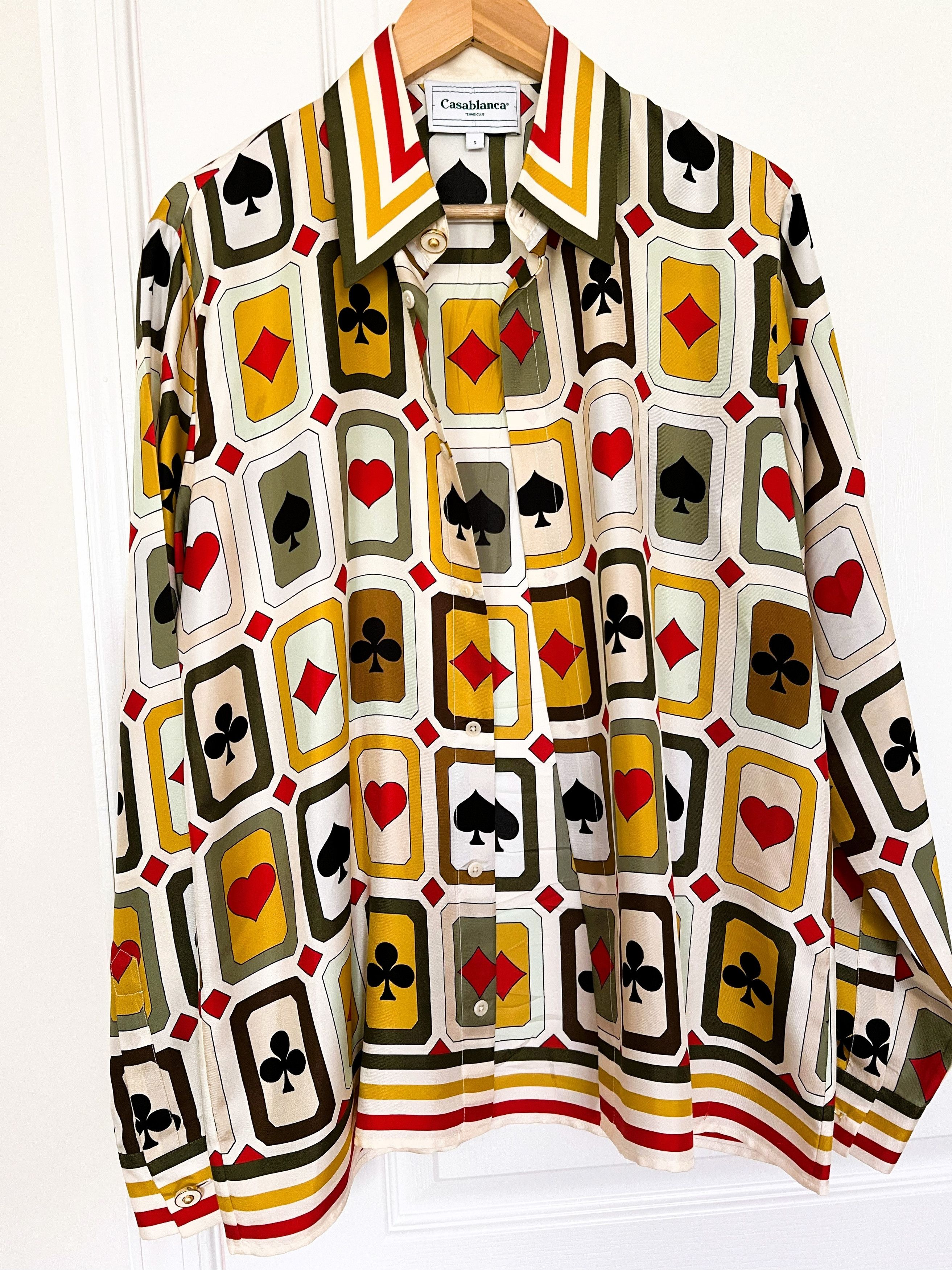 Casablanca Ace Diamond Cards Silk-Twill Shirt Size US S / EU 44-46 / 1 - 1 Thumbnail
