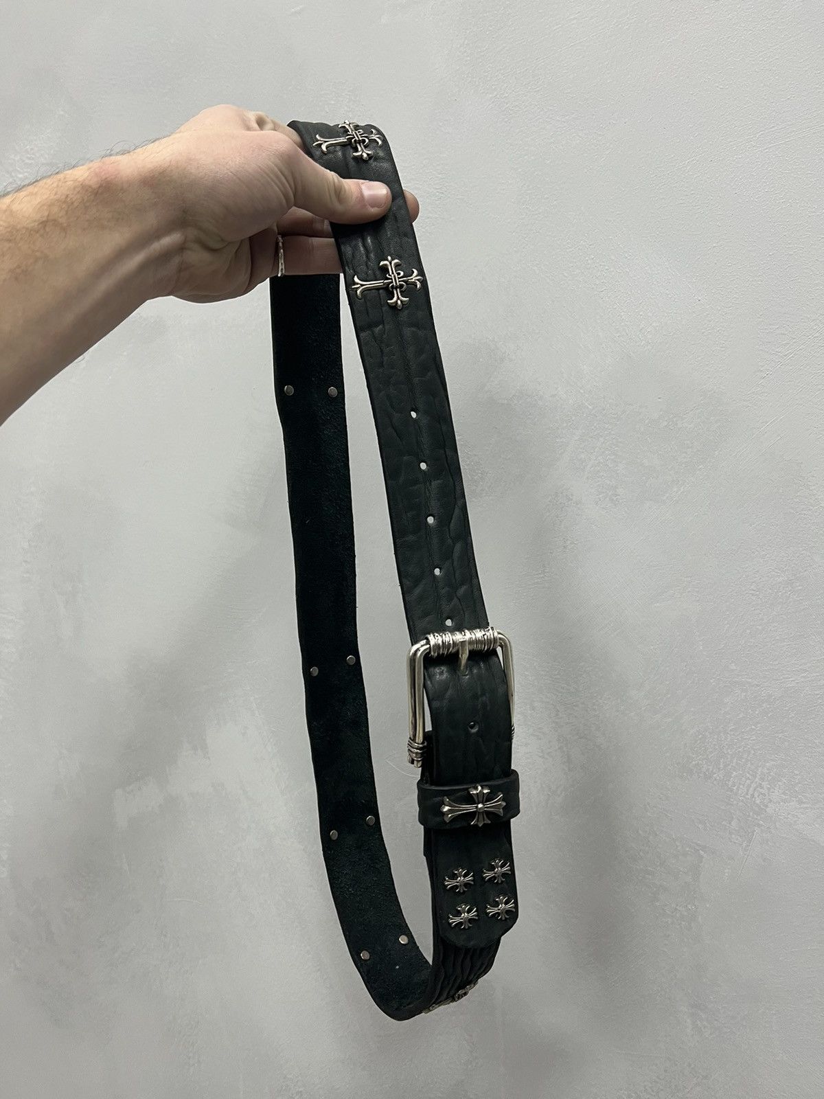 Vintage VINTAGE AVANT-GARDE GOTHIC LEATHER BELT Size 32 - 1 Thumbnail