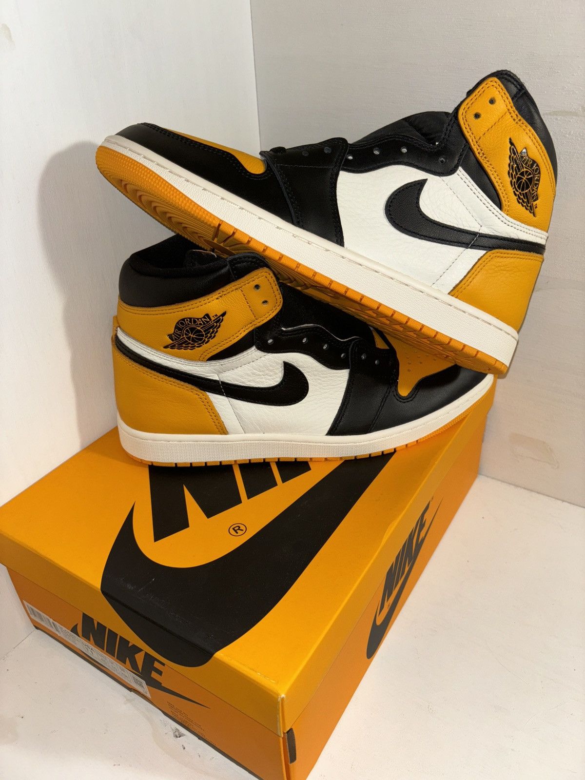 image of Jordan Nike Jordan 1 High ‘Taxi’ Shoes in White, Men's (Size 11)