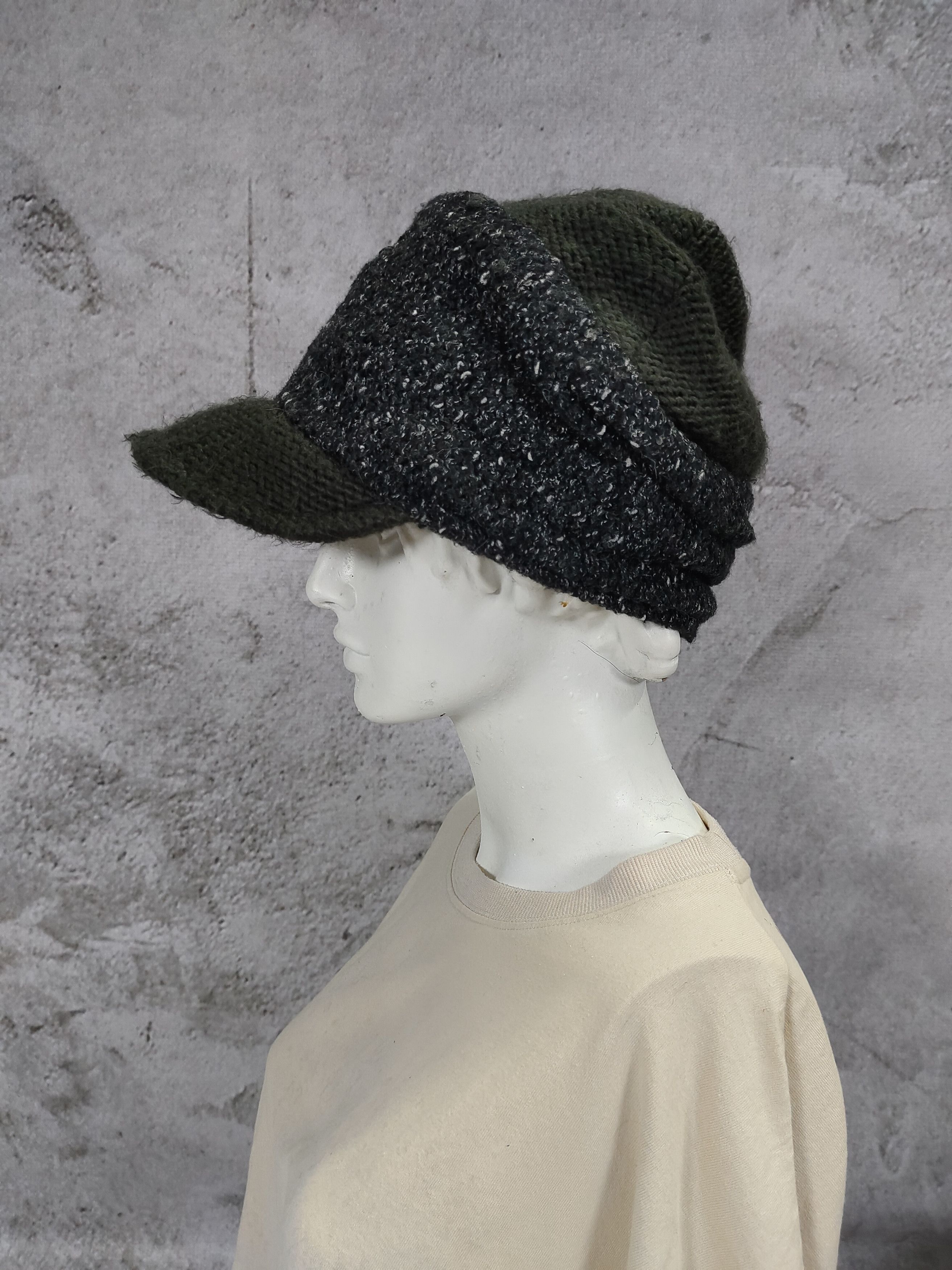 Vintage 2000s Falchi New York Wool Blend Knit Visor Beanie Cap Size ONE SIZE - 1 Thumbnail