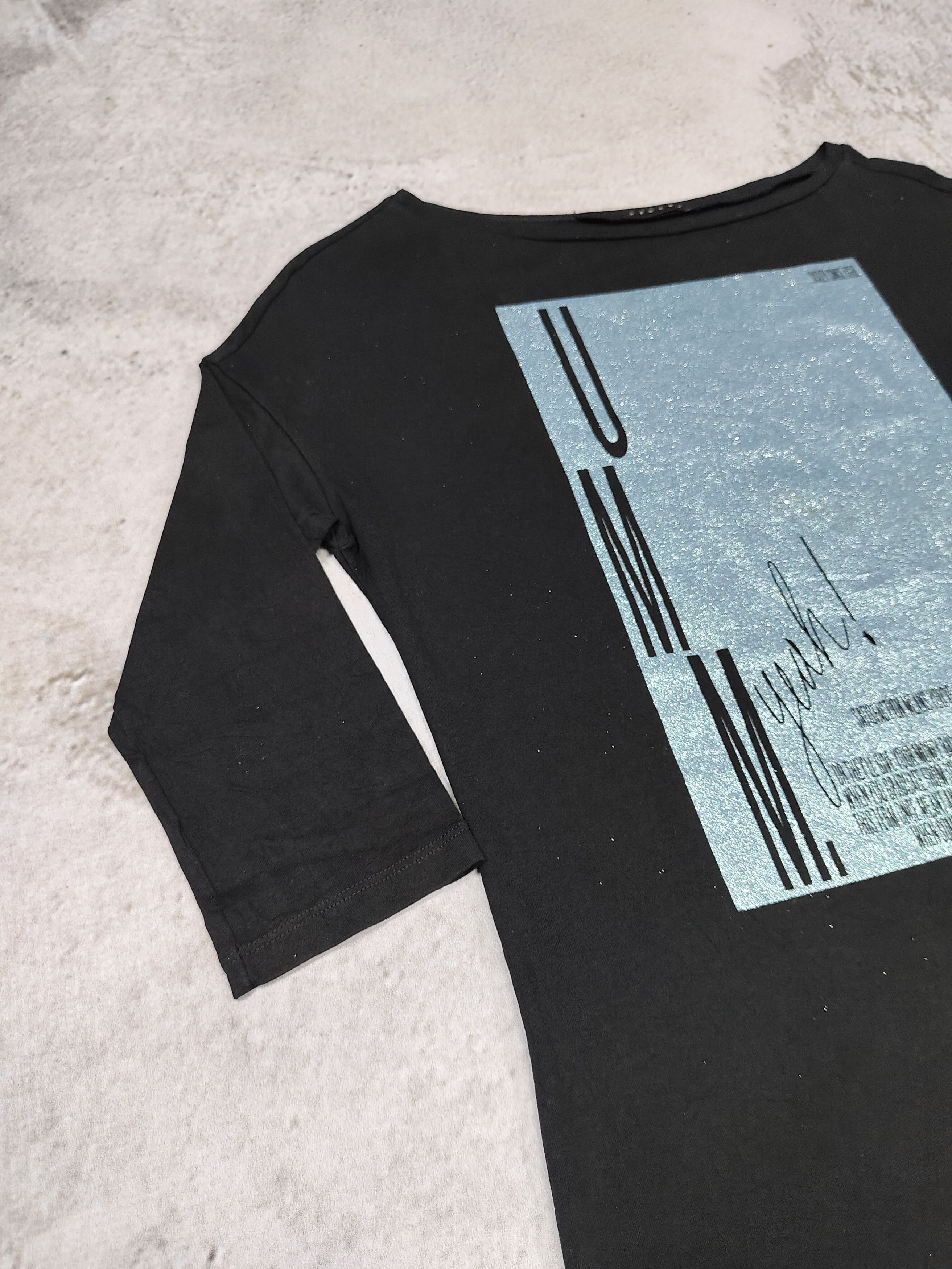 Sisley Sisley- Minimal Casual Glam Glitter Graphic Boat Neck Top Size M / US 6-8 / IT 42-44 - 9 Thumbnail