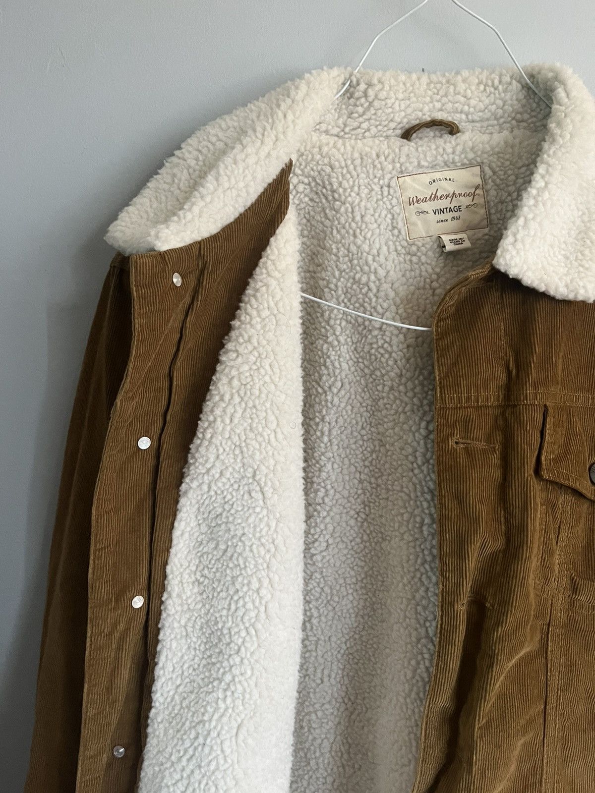 Vintage Sherpa-lined Tan Corduroy Jacket Size US M / EU 48-50 / 2 - 2 Thumbnail