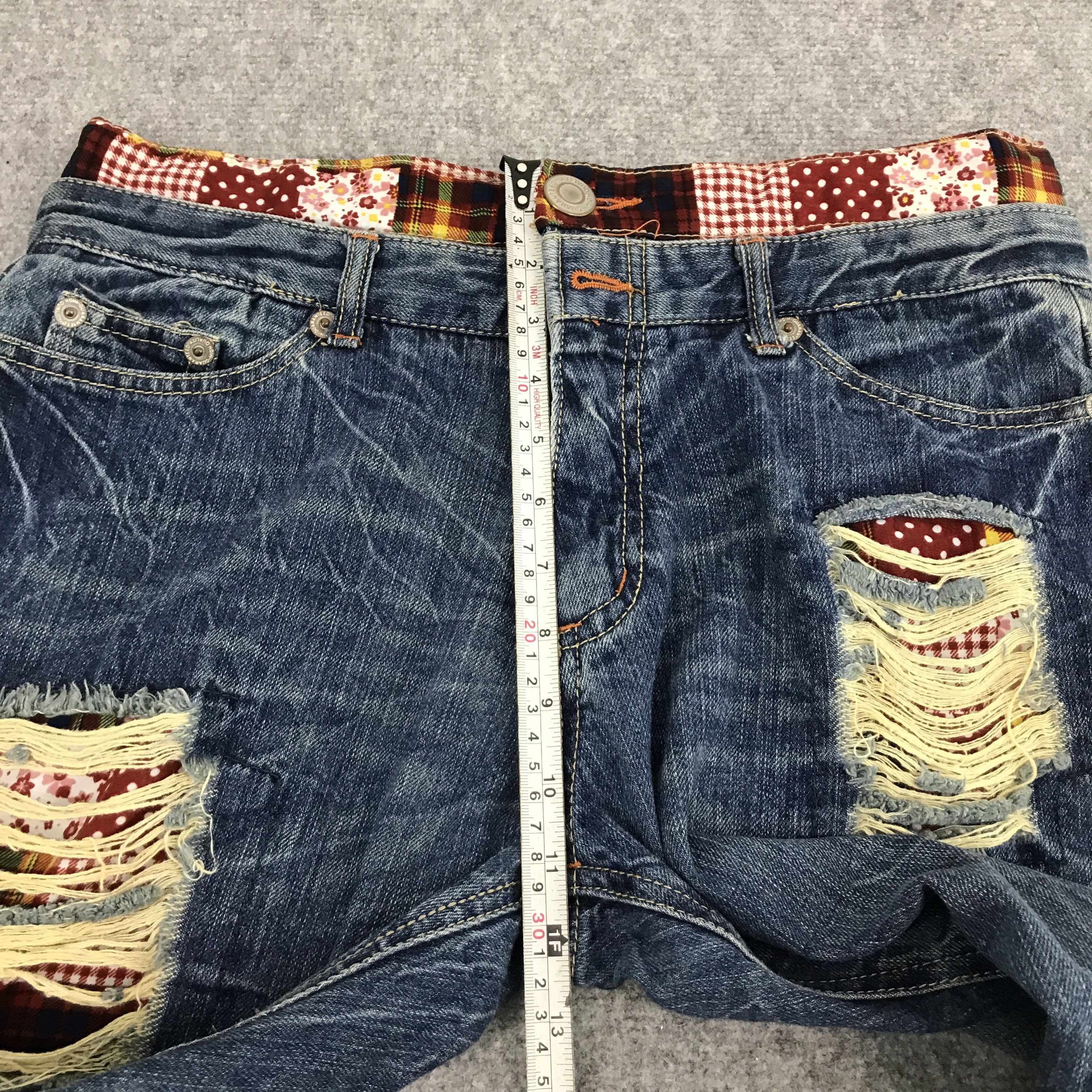 Japanese Brand Double waist Japanese brand patchwork jean Size US 32 / EU 48 - 9 Thumbnail