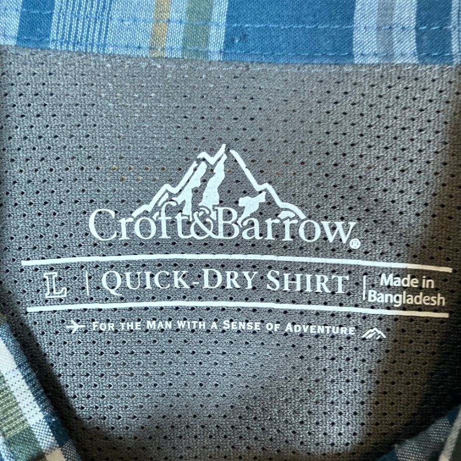 Croft & Barrow Croft & Barrow Mens Shirt Blue Plaid Quick Dry Button Up Gorpcore Large Size US L / EU 52-54 / 3 - 6 Thumbnail