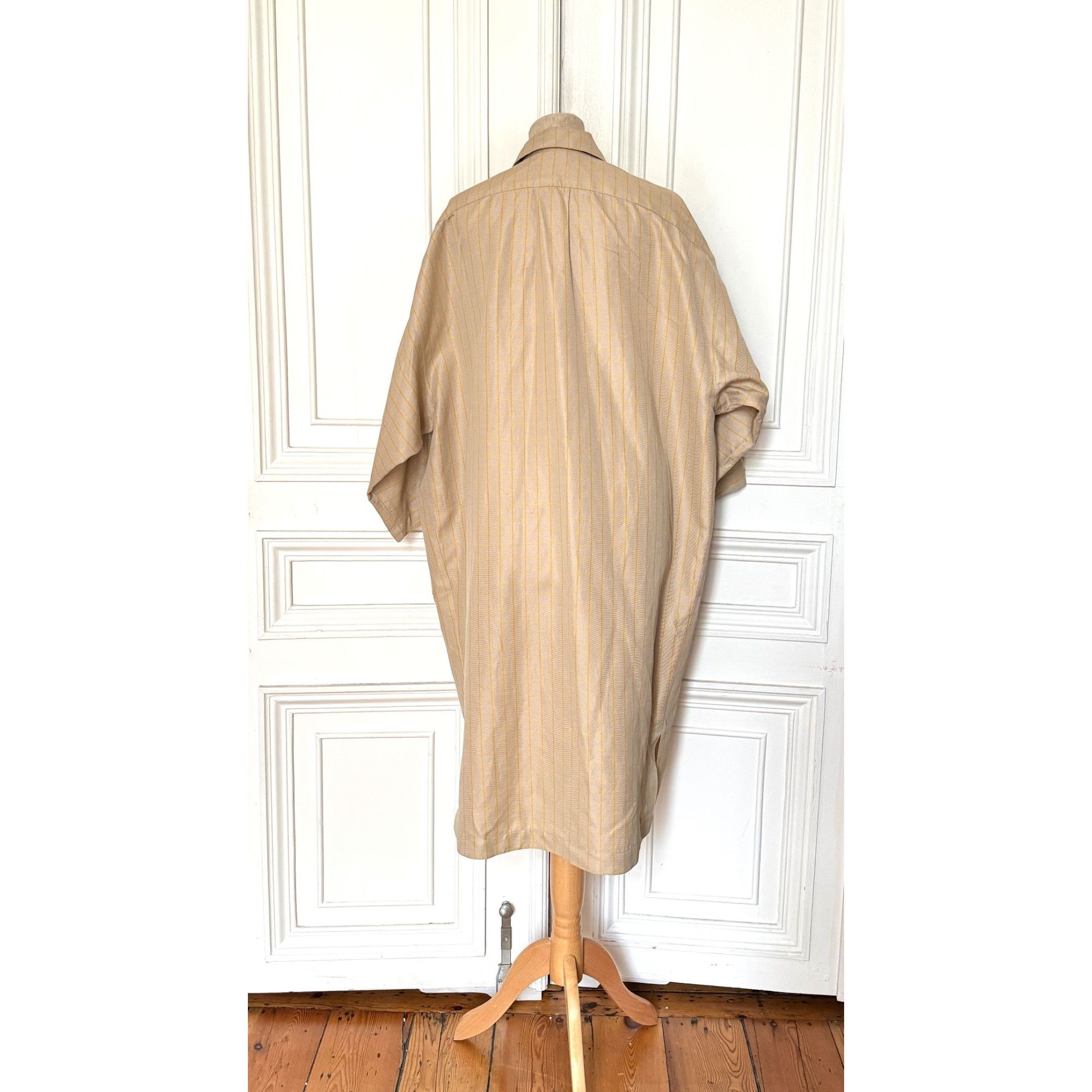 Hermes Beige & Yellow Checkered Coat – Mid Season Size M / US 6-8 / IT 42-44 - 4 Thumbnail